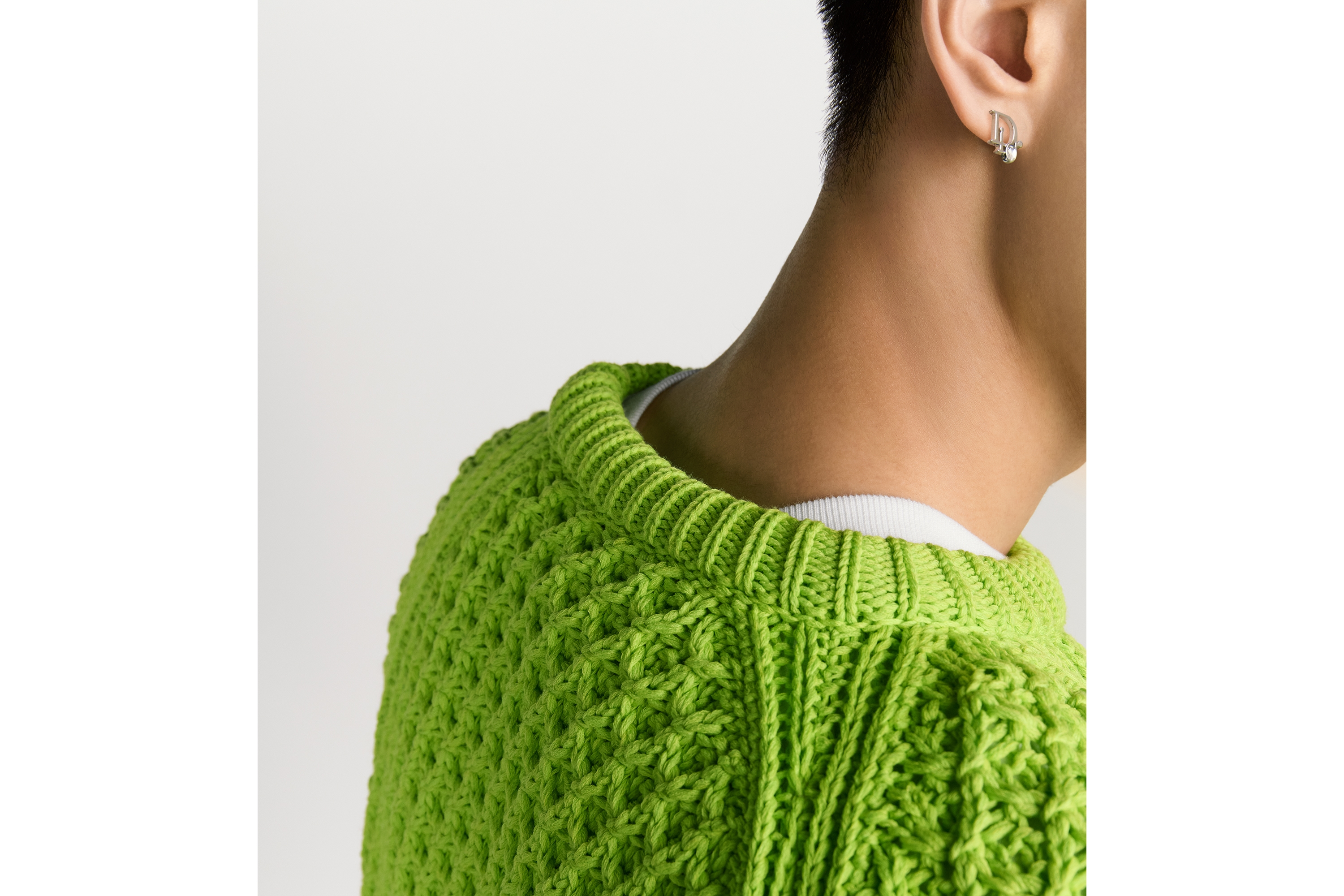 Look CD Box Sweater Green Wool-Blend Knit E10