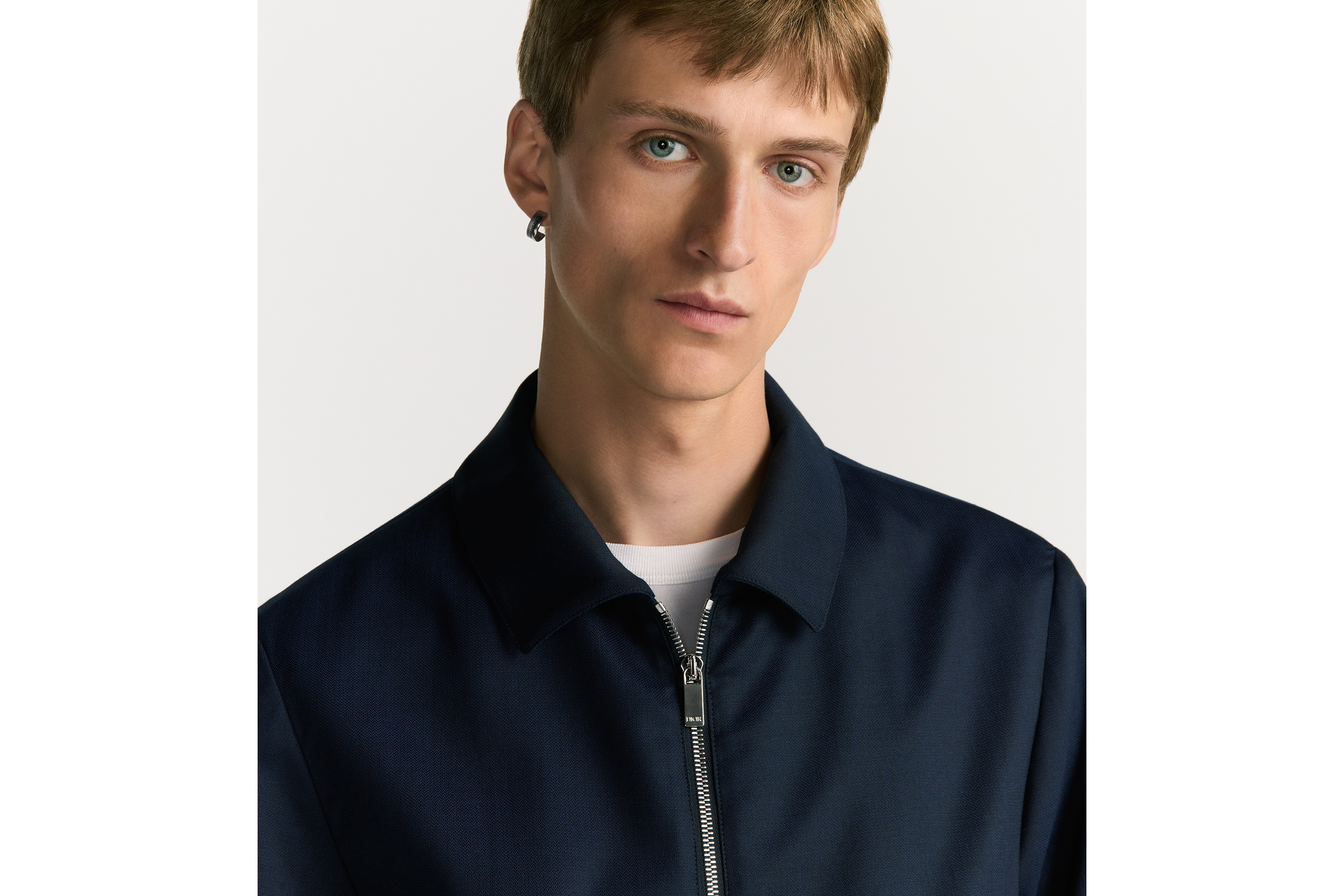 Zipped Jacket Navy Blue Virgin Wool Blend | DIOR