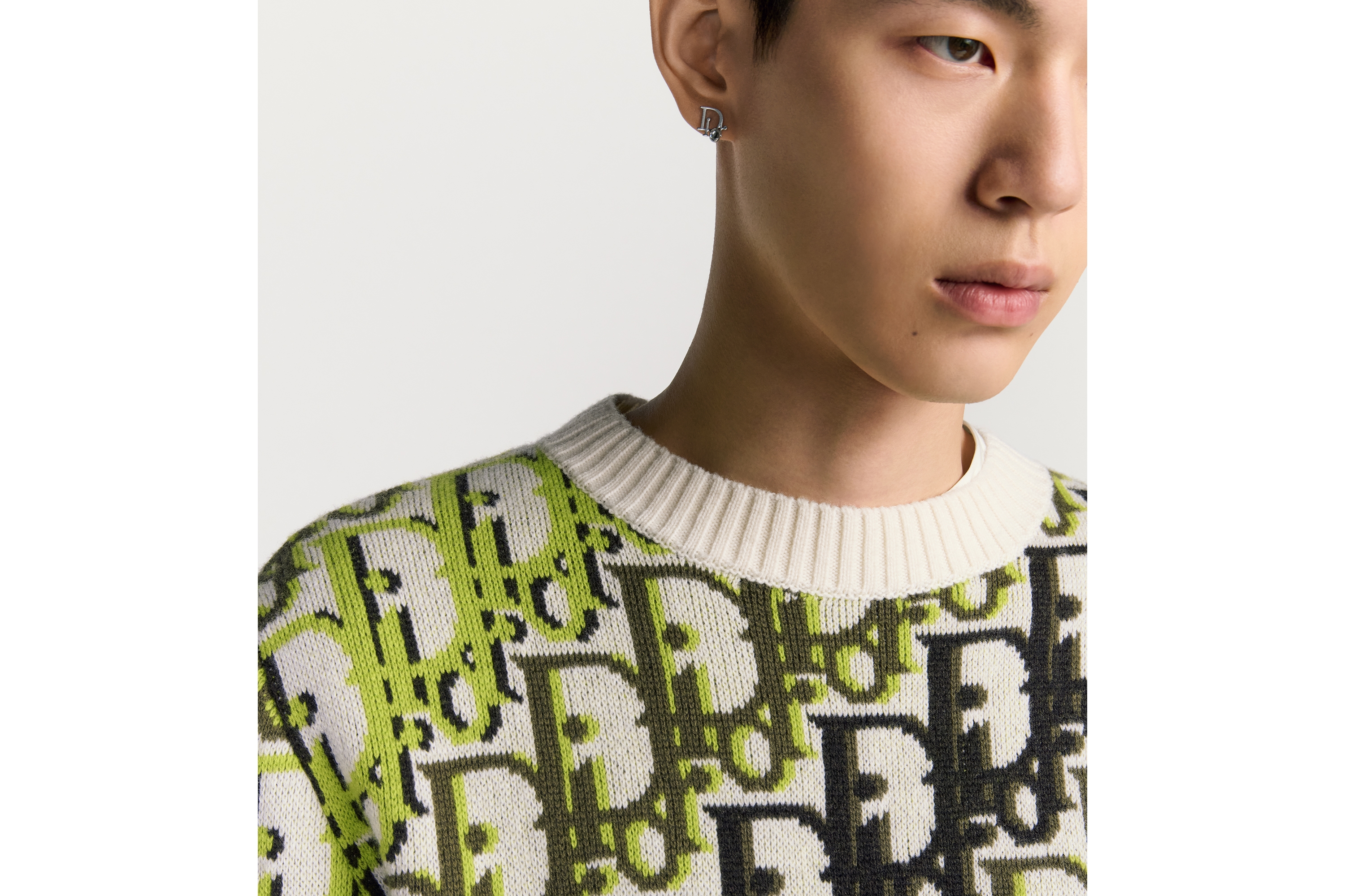 Dior Oblique 毛衣 白色羊毛緹花 E04