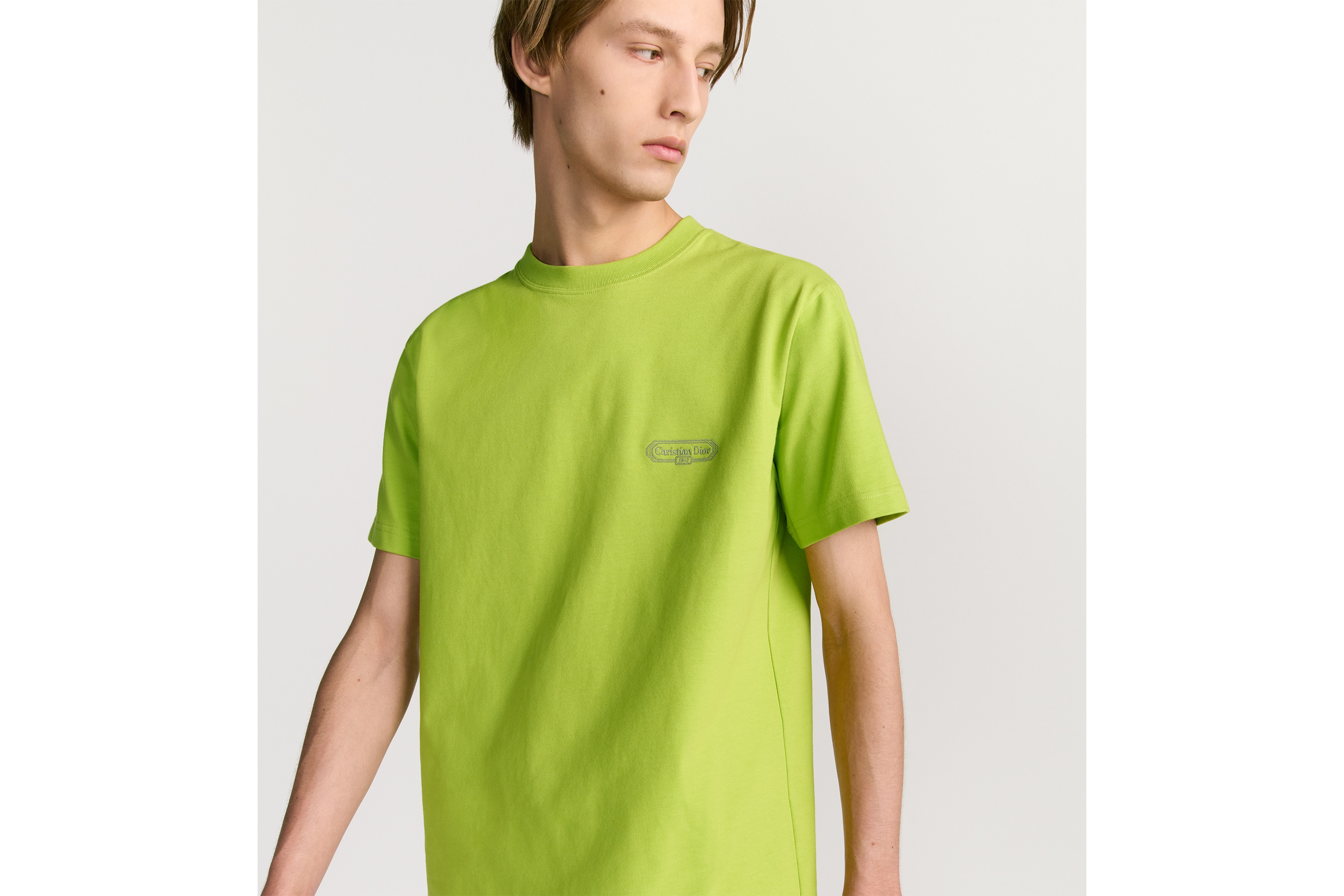 【超美品】Dior 緑色 Tシャツ Sサイズ CD Box T-Shirt, Relaxed Fit Green Cotton Jersey | DIOR
