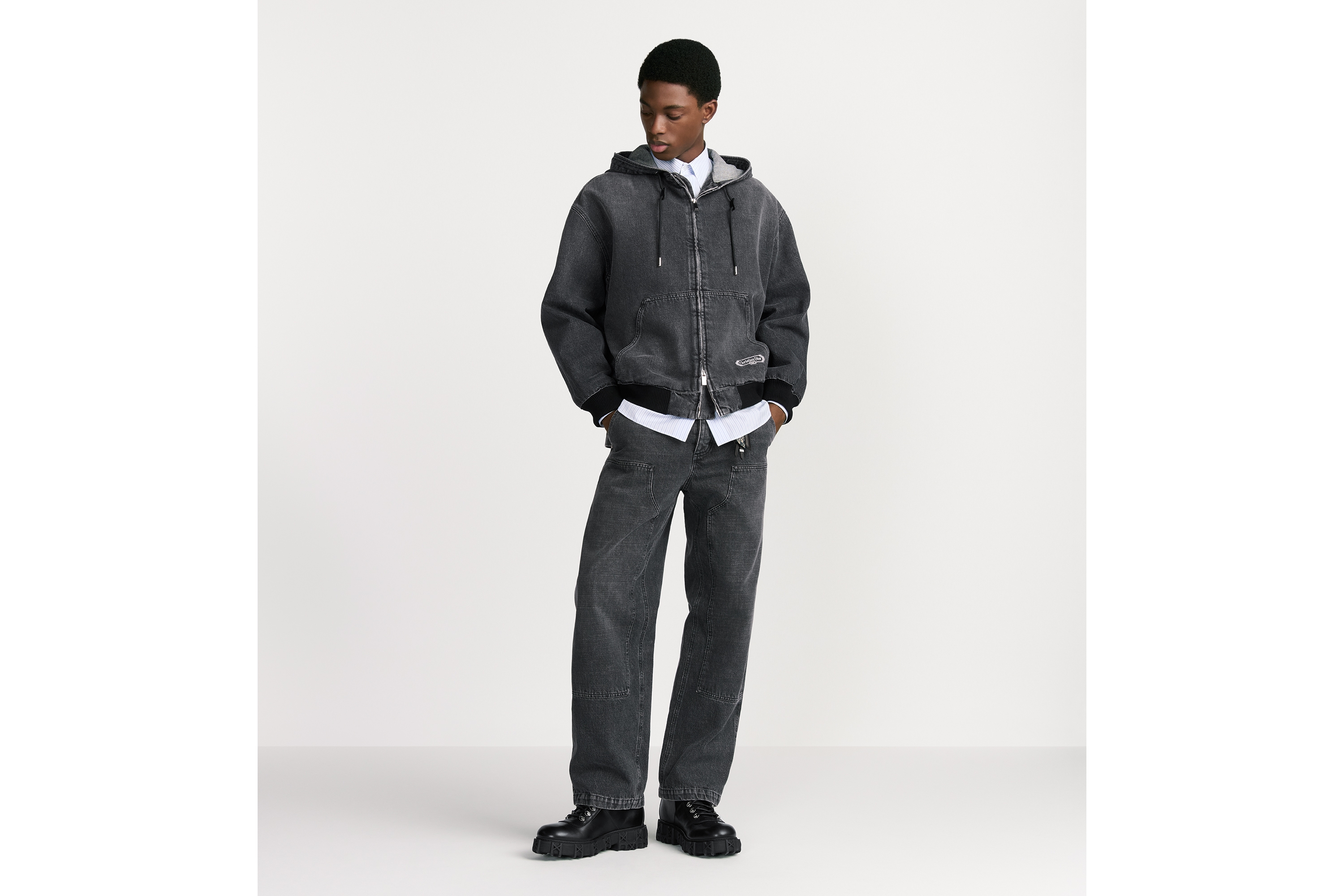 CD Box フード付き ブルゾンジャケット コットンツイル E08