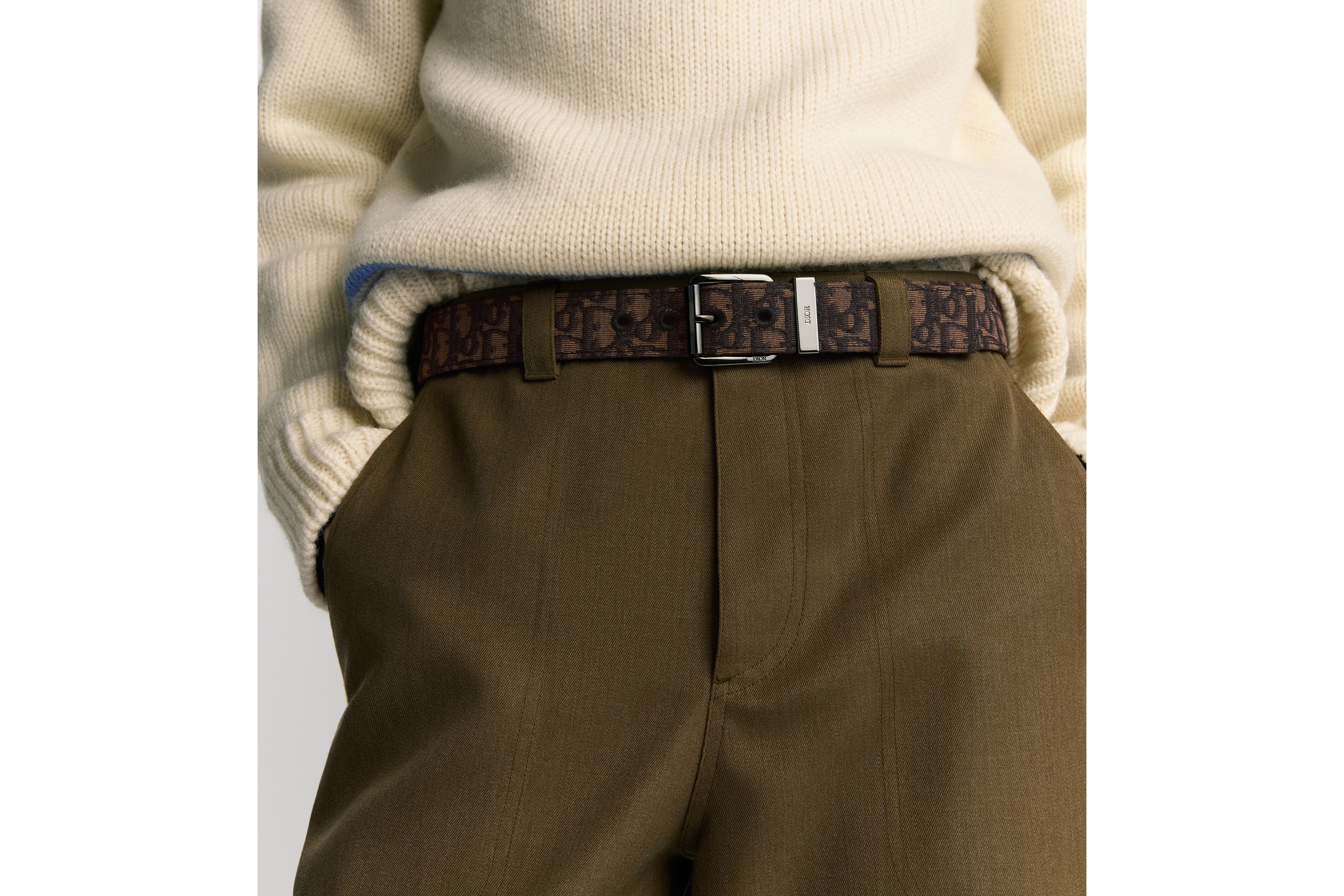 Look Belt Brown Dior Oblique Jacquard, 35 MM E46