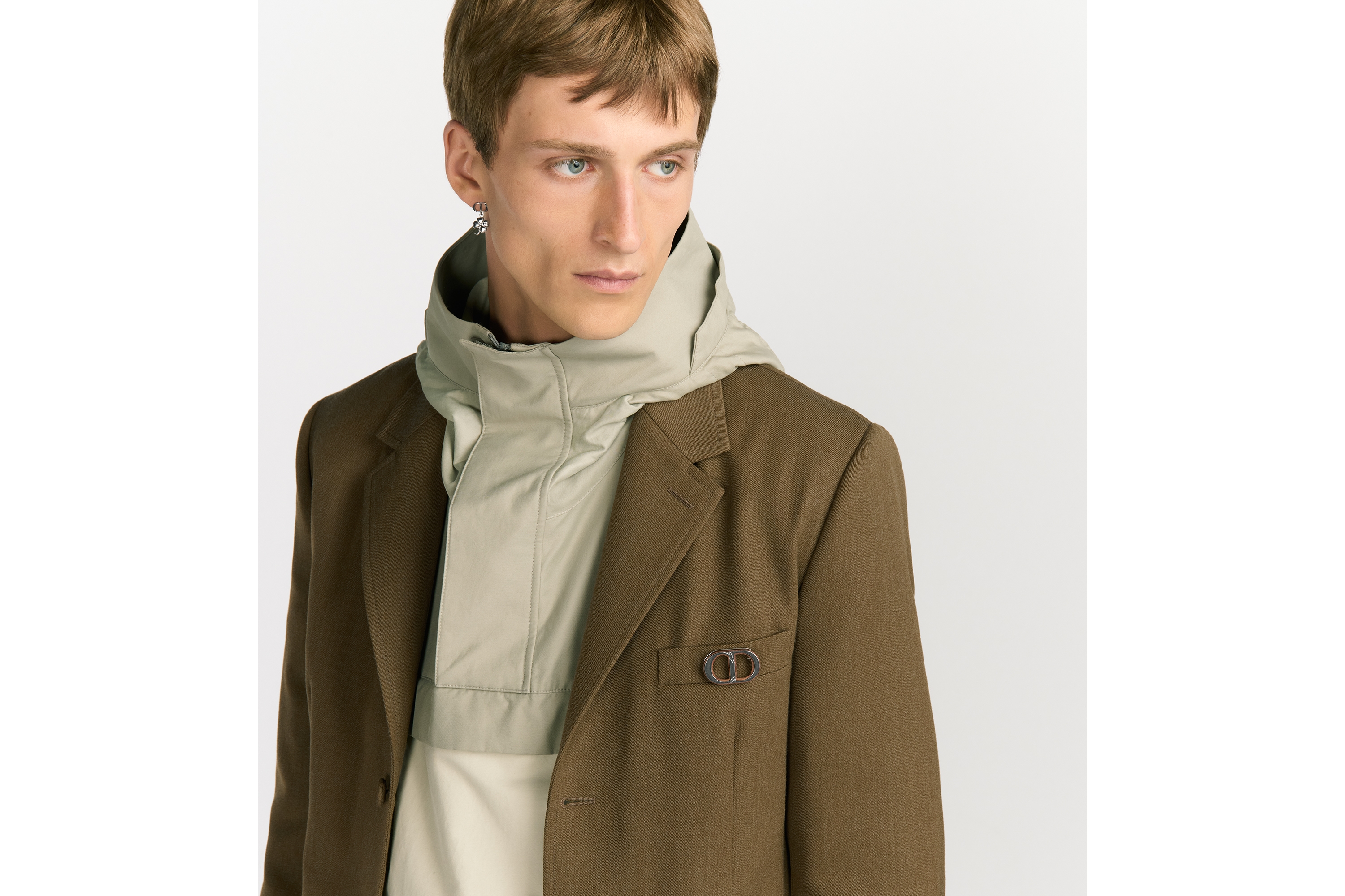 Look Broche Knock on Wood Laiton argenté et bois de Santos E05