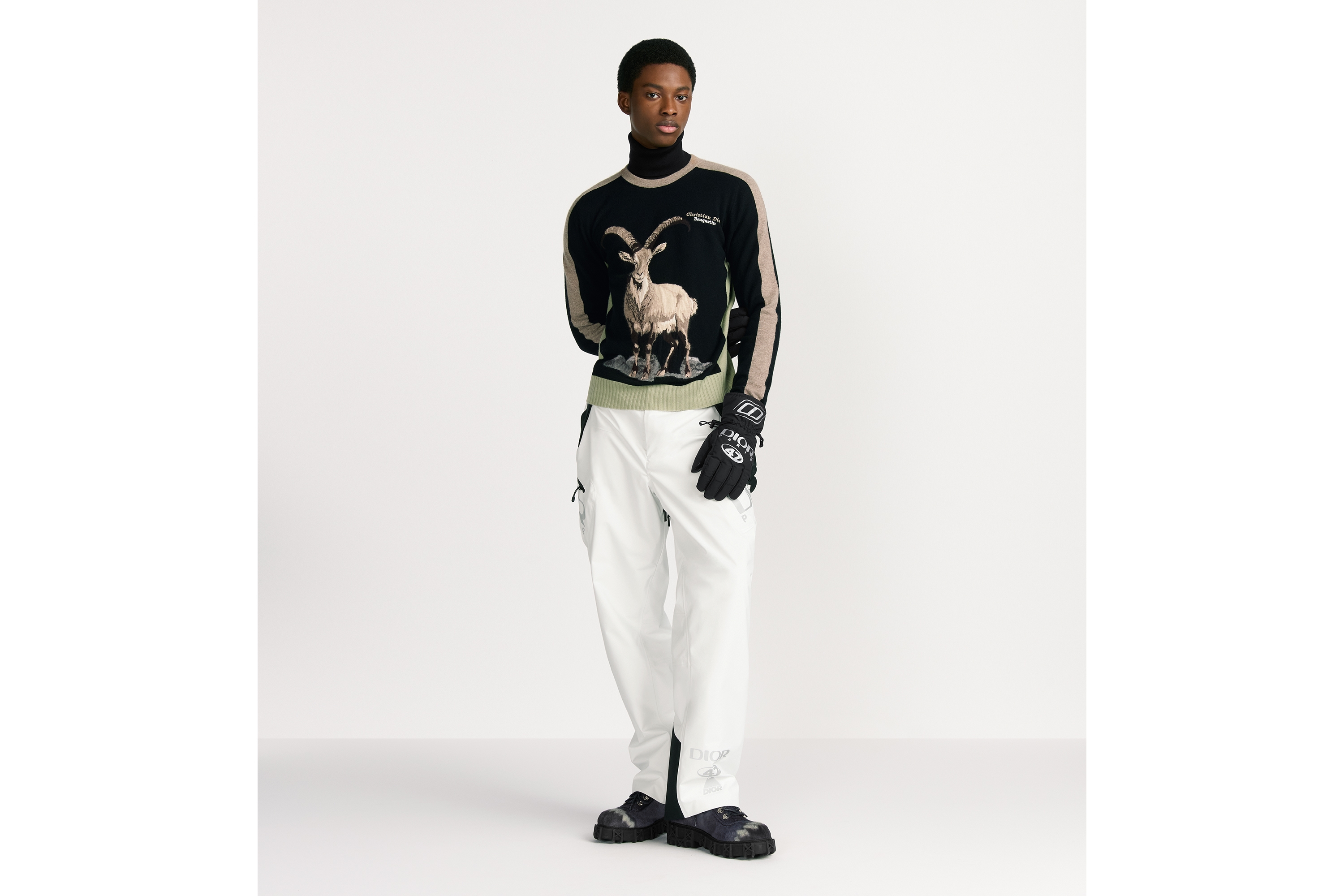 DIOR AND DESCENTE Ski Pants with Suspenders