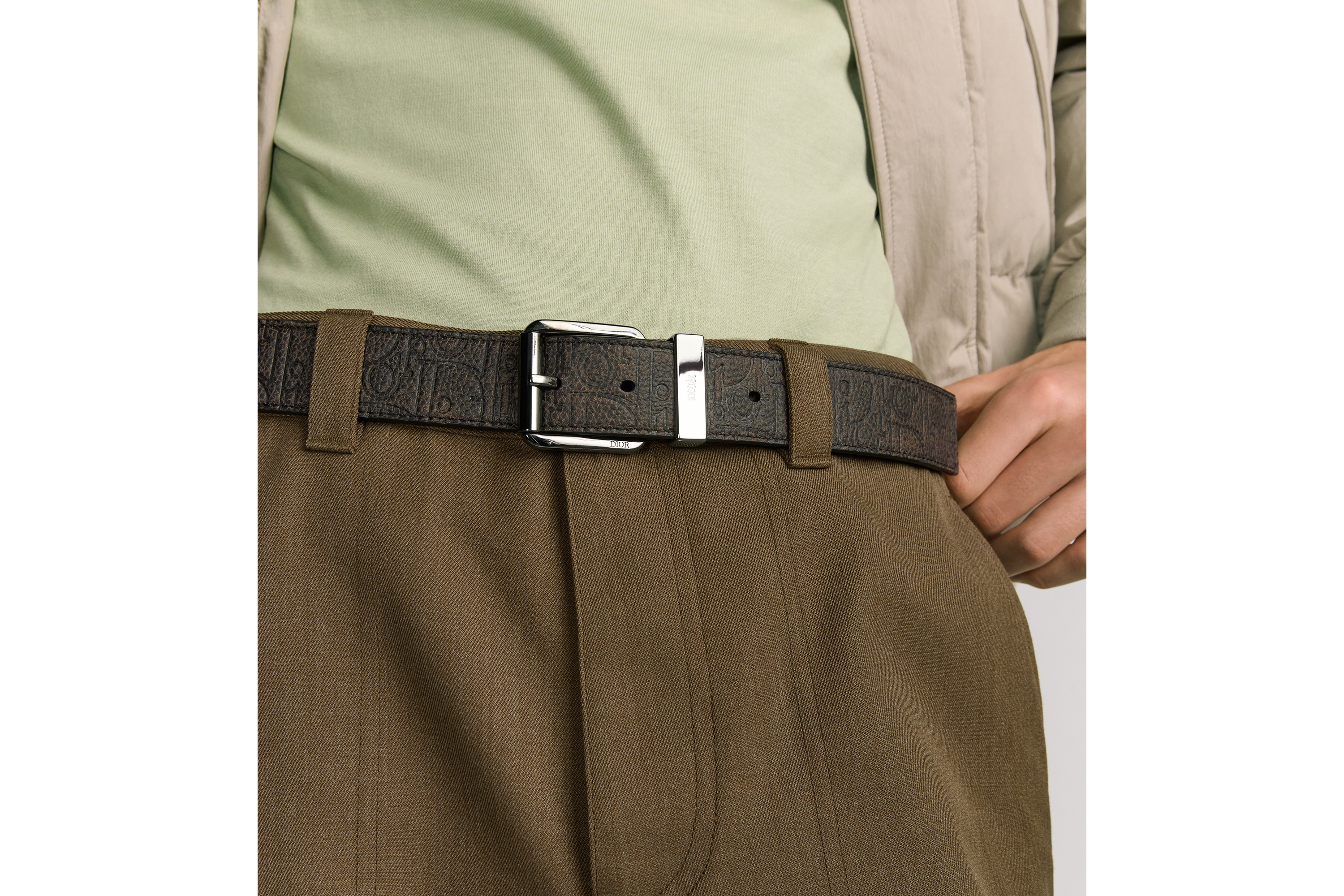 look_image_alt_prefix Gürtel Dior Gravity Vintage Leder in Braun, 35 mm E46