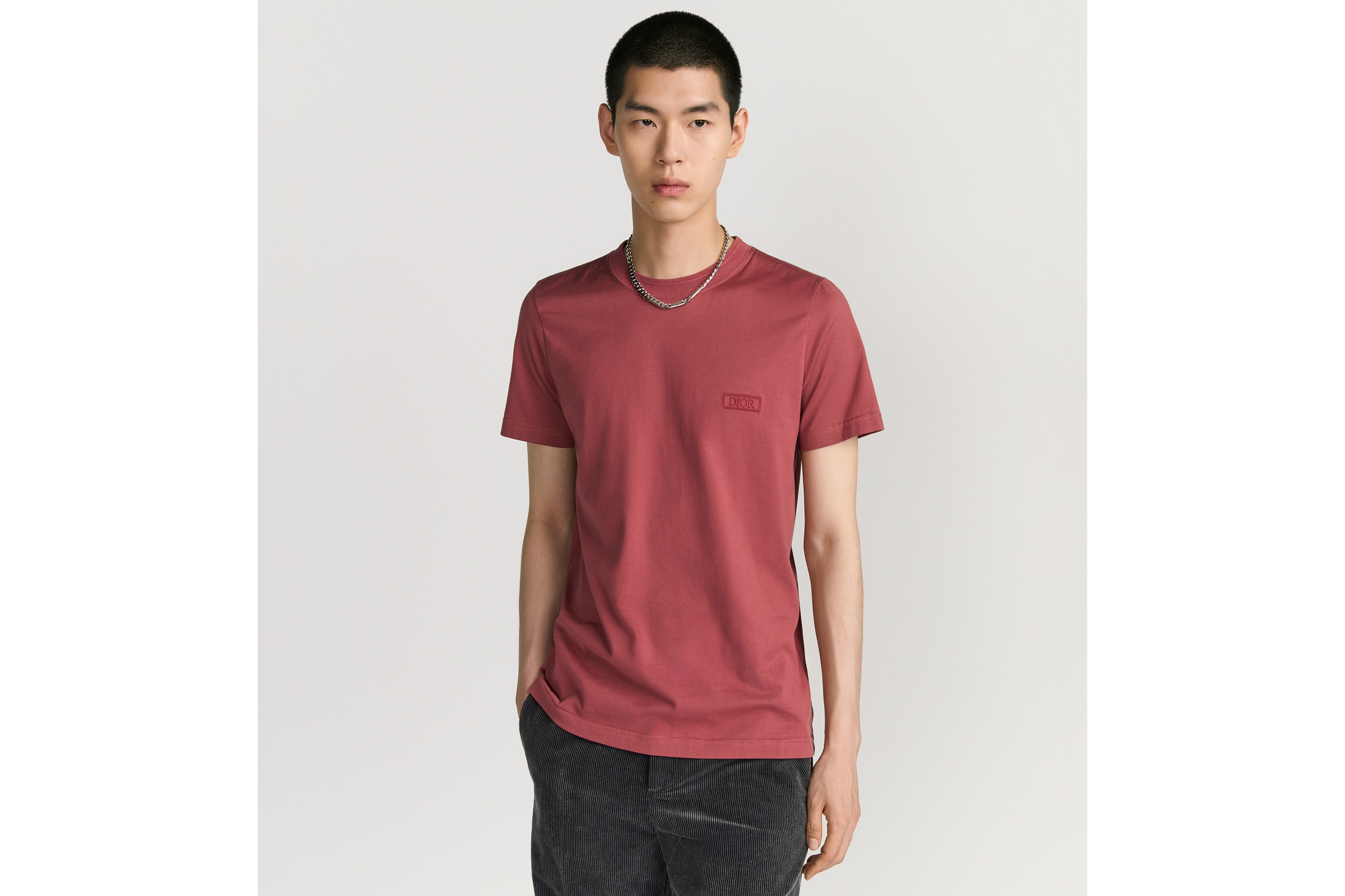 Dior Icons T-Shirt, Regular Fit Pink Sea Island Cotton Jersey E07