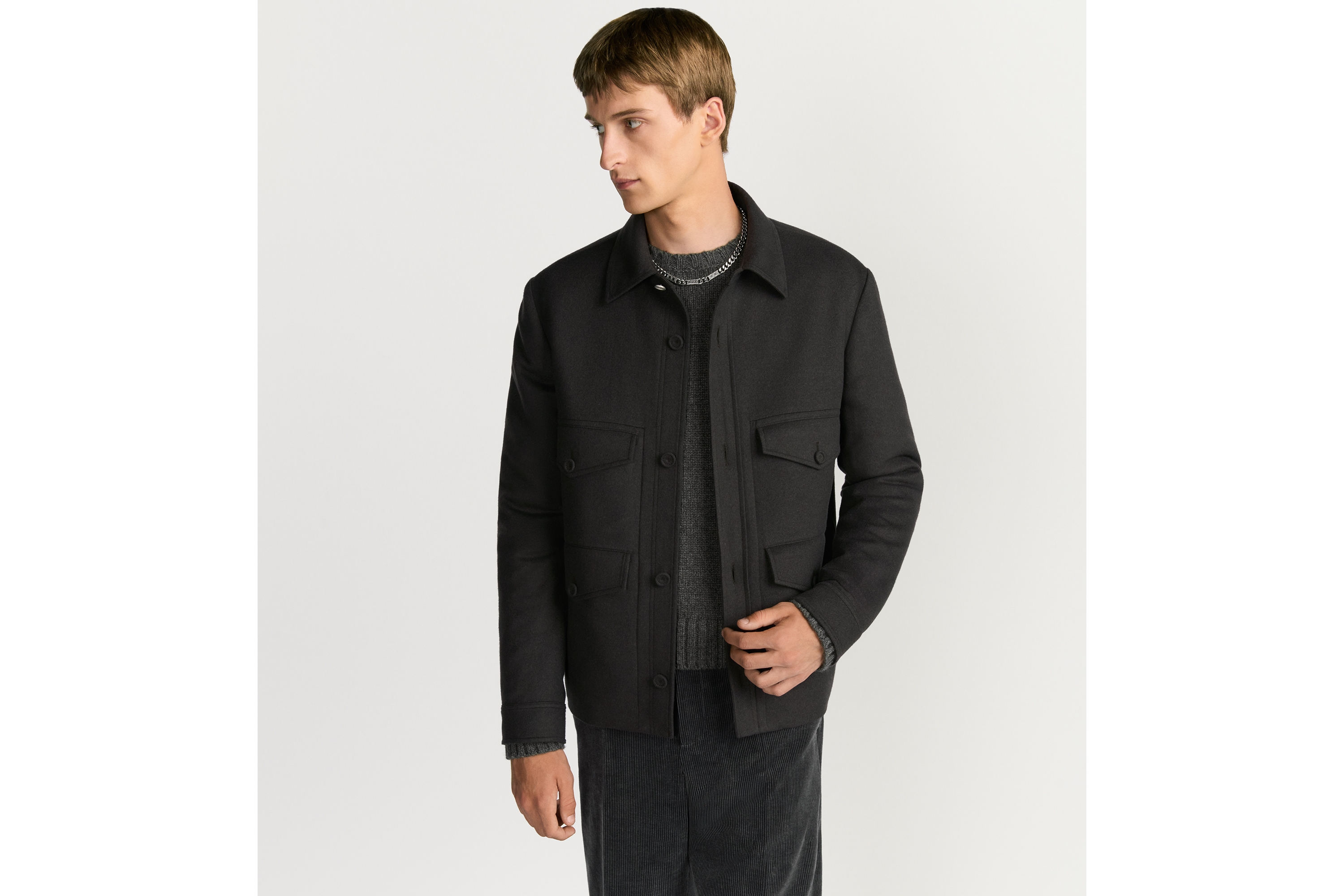 Look Dior Icons Safari Jacket Brown Cashmere and Mink E01