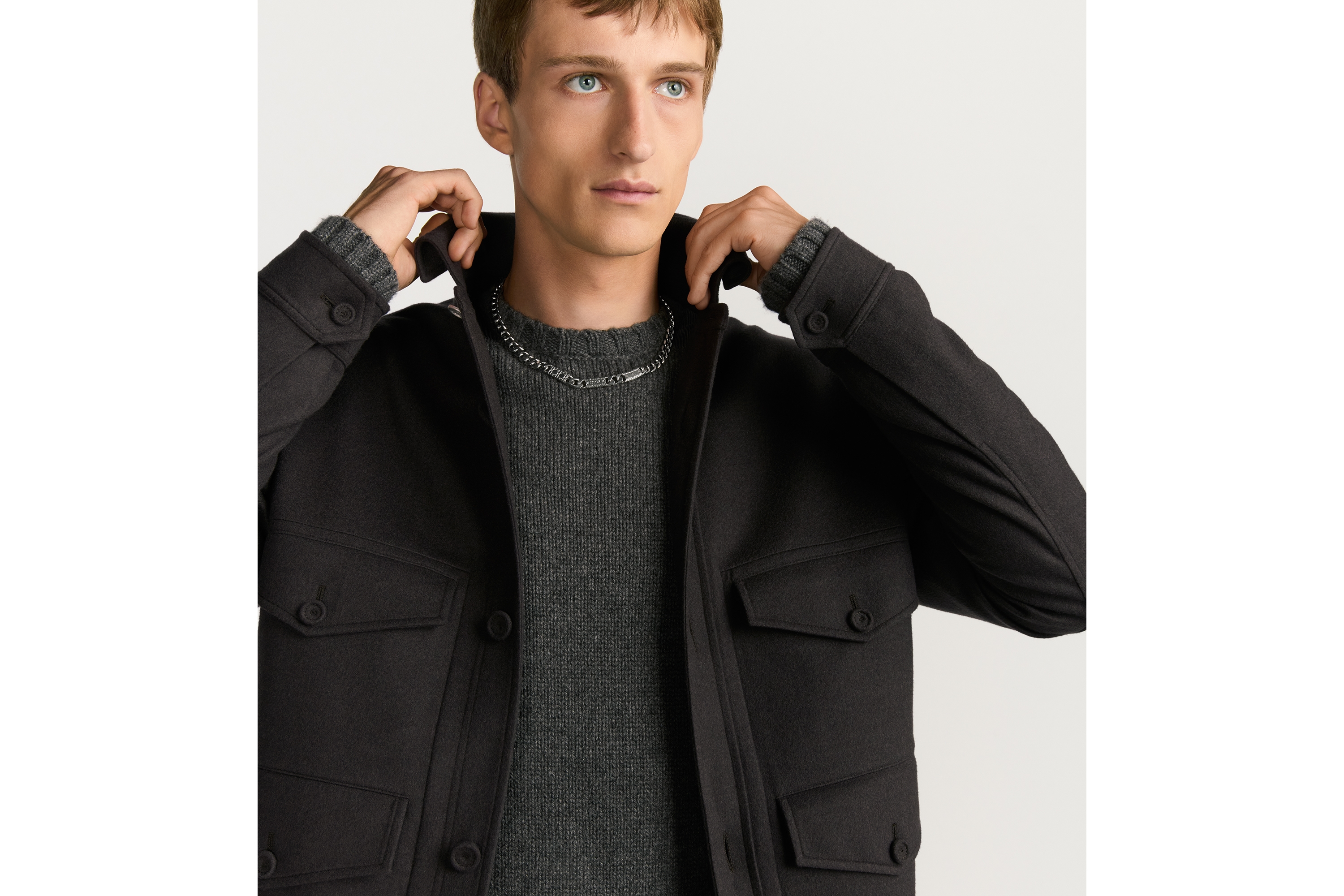 Look Dior Icons Safari Jacket Brown Cashmere and Mink E04