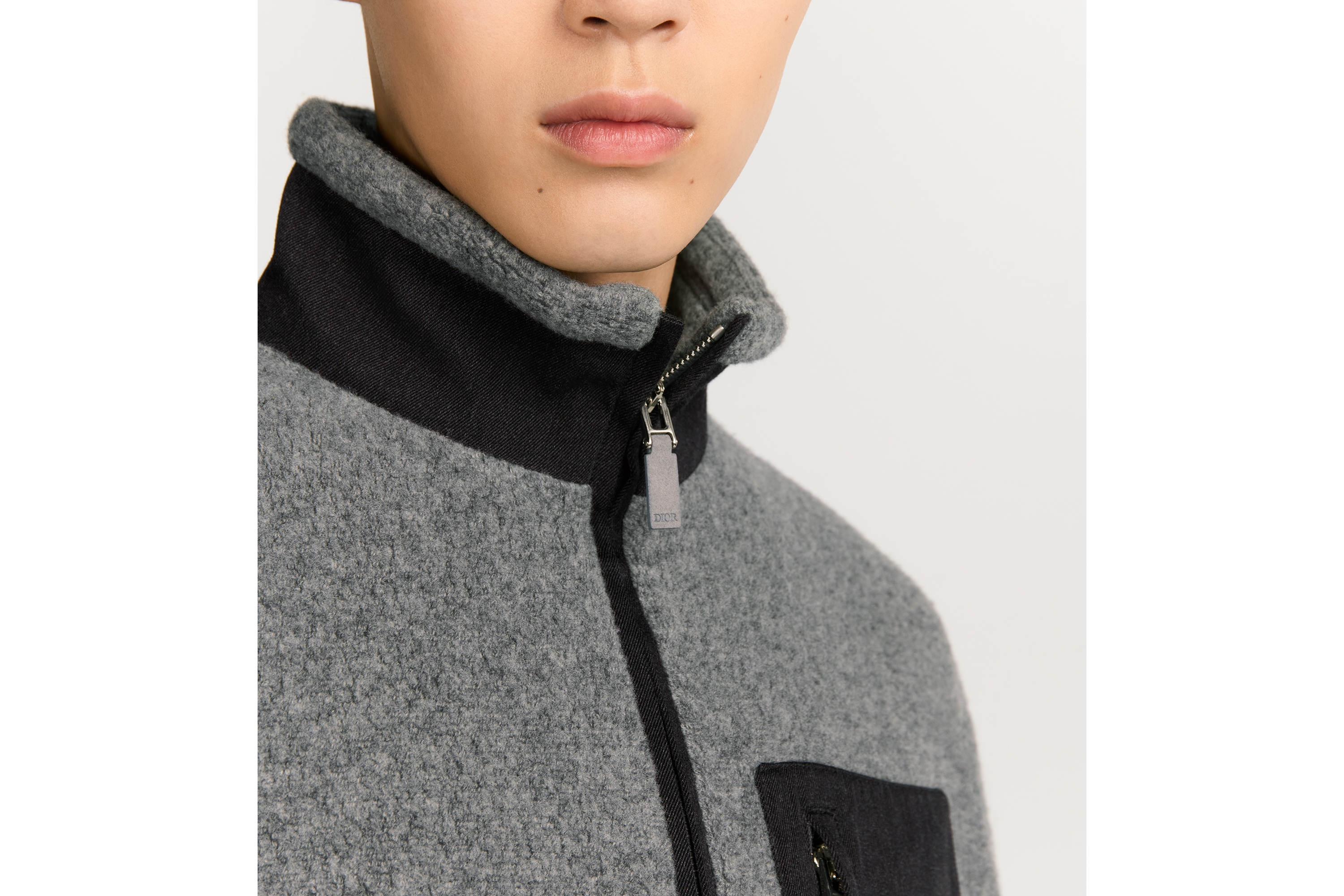 Look Dior Icons Sweatshirt Gray Cashmere-Virgin Wool Fleece E10