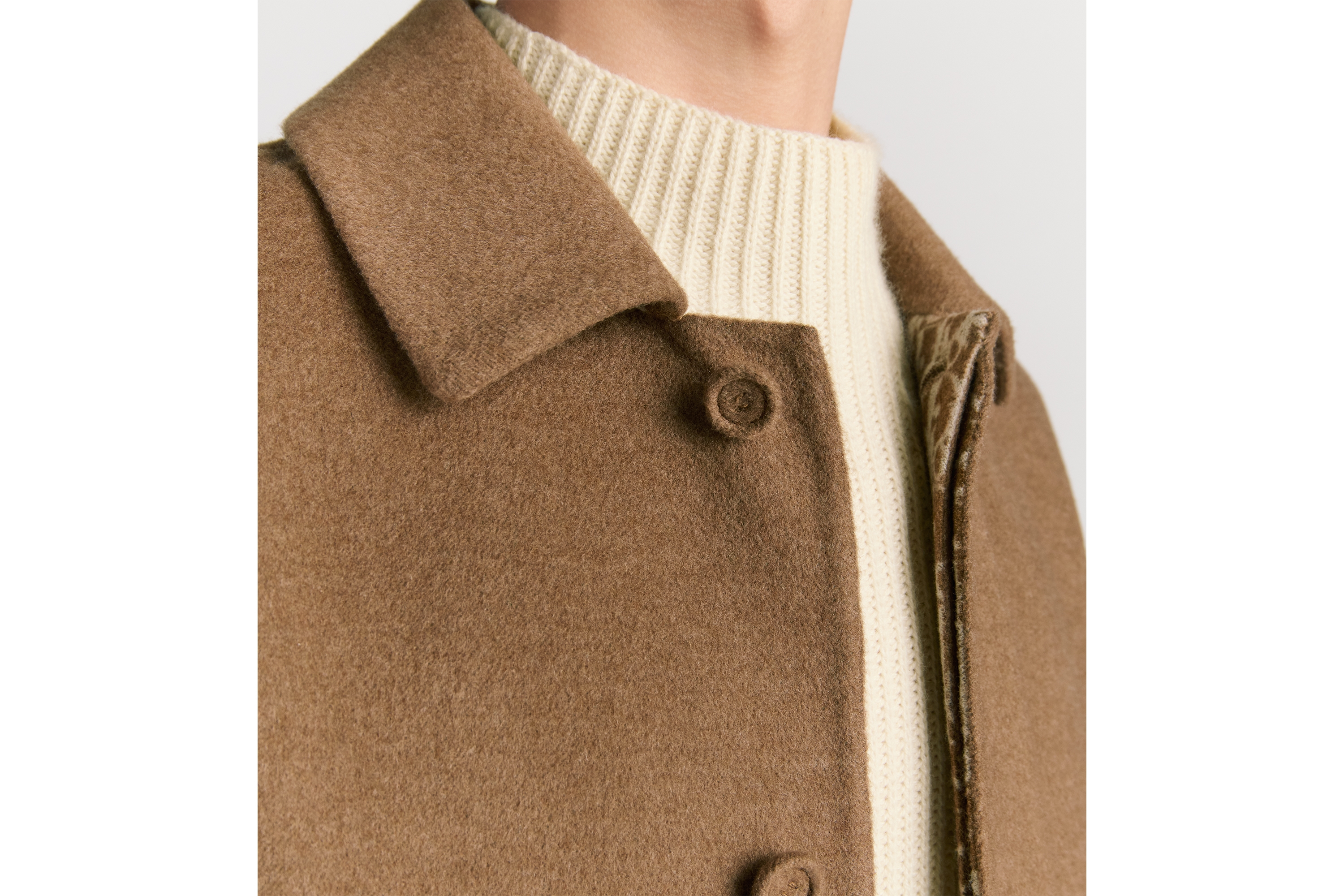 Look Dior Icons Jacket Beige Double-Sided Virgin Wool and Cashmere E04