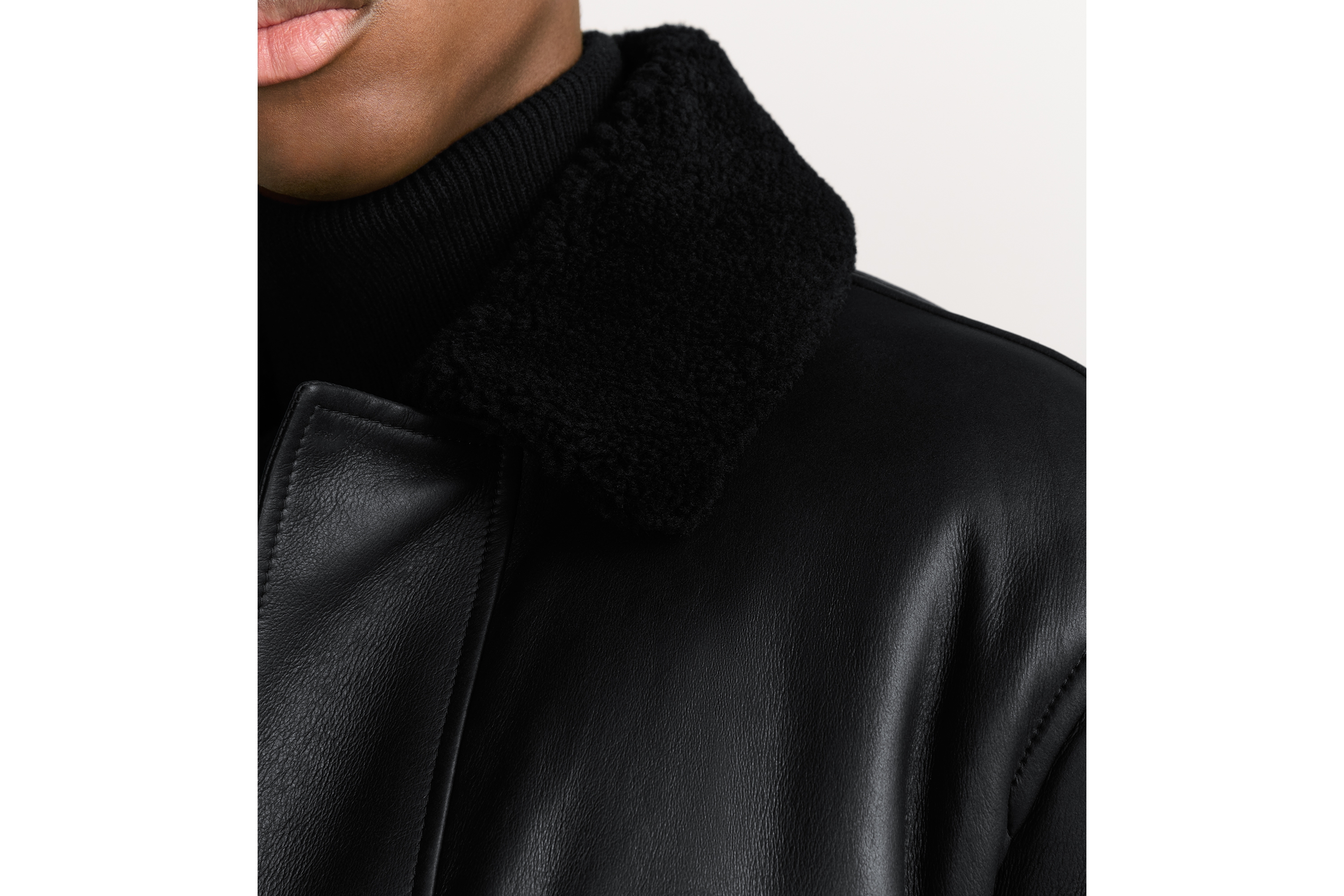 Look Dior Icons Parka Black Lambskin Shearling E04