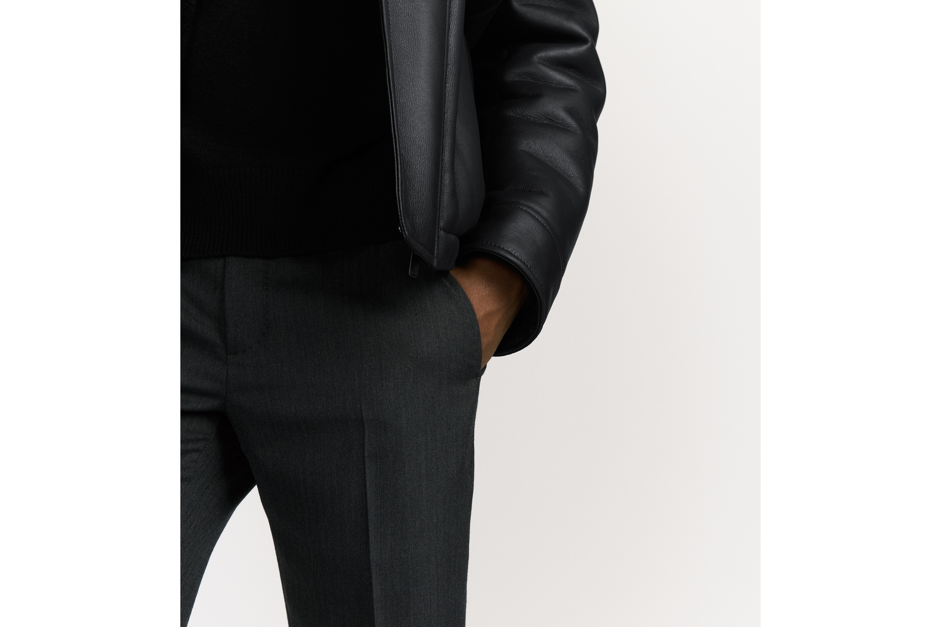 Dior Icons 팬츠 앤트러사이트 그레이 캐시미어 울 E16