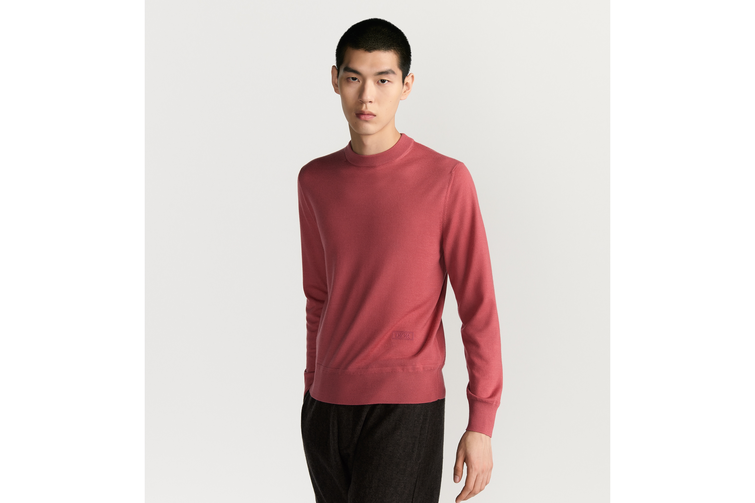 Look CD Icon Round Neck Sweater Pink Cashmere Jersey E07