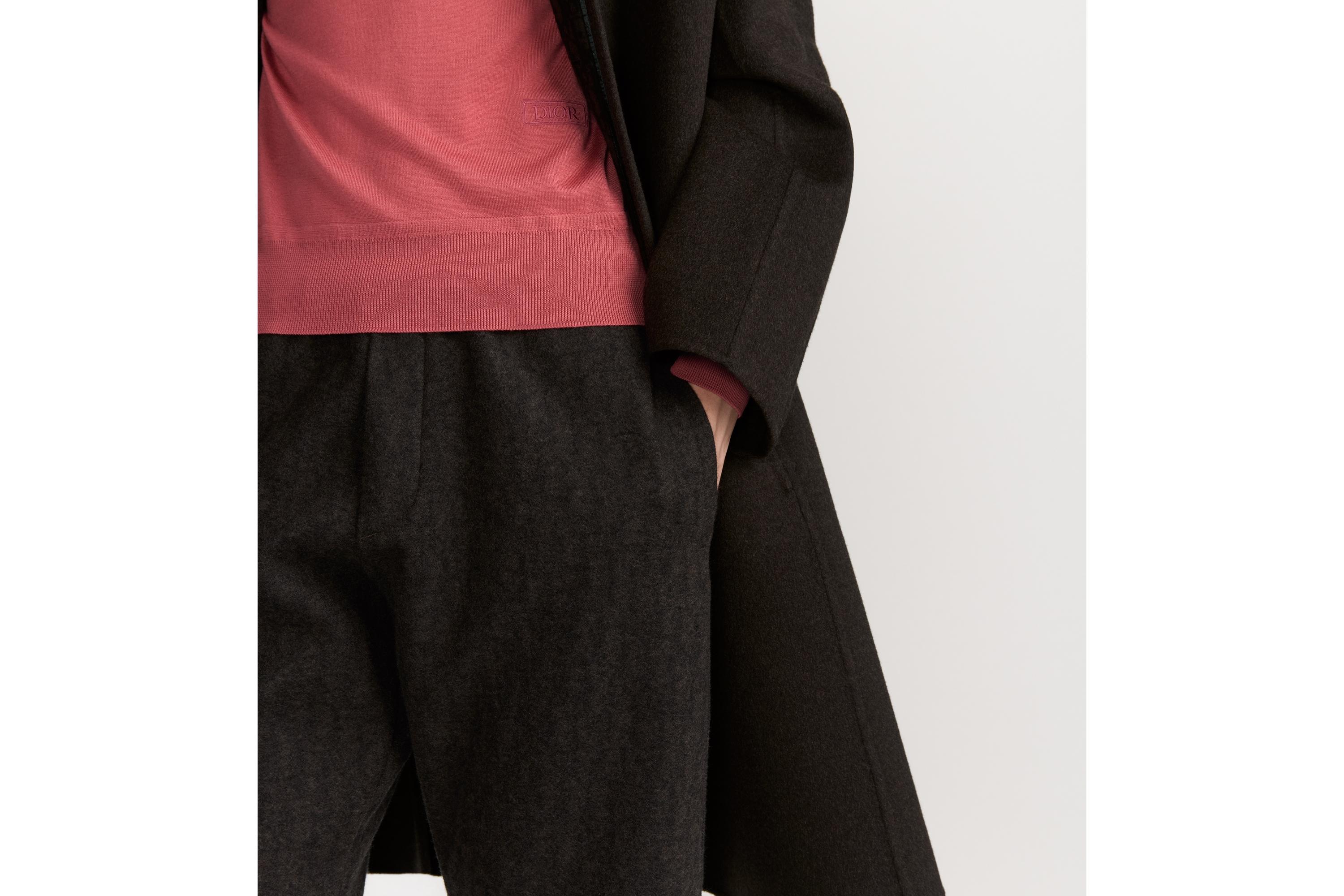 Look Dior Icons Track Pants Brown Cashmere and Wool Jacquard E16