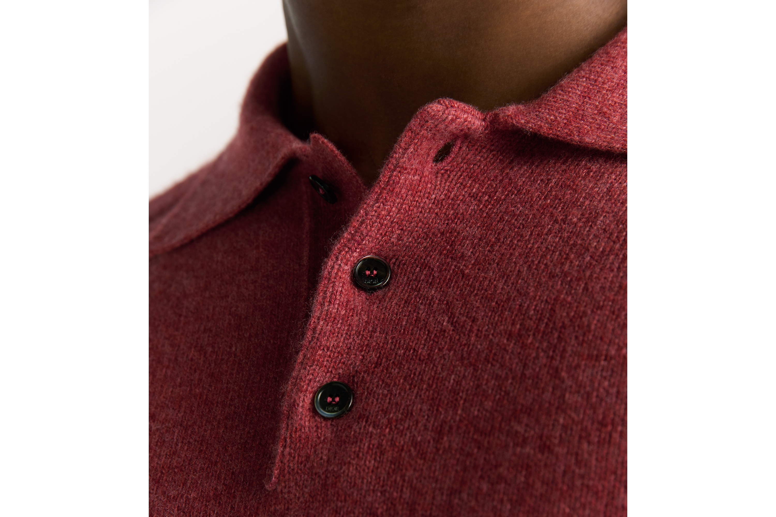 Dior Icons 長袖 Polo 衫 粉紅色喀什米爾羊絨針織布 E10