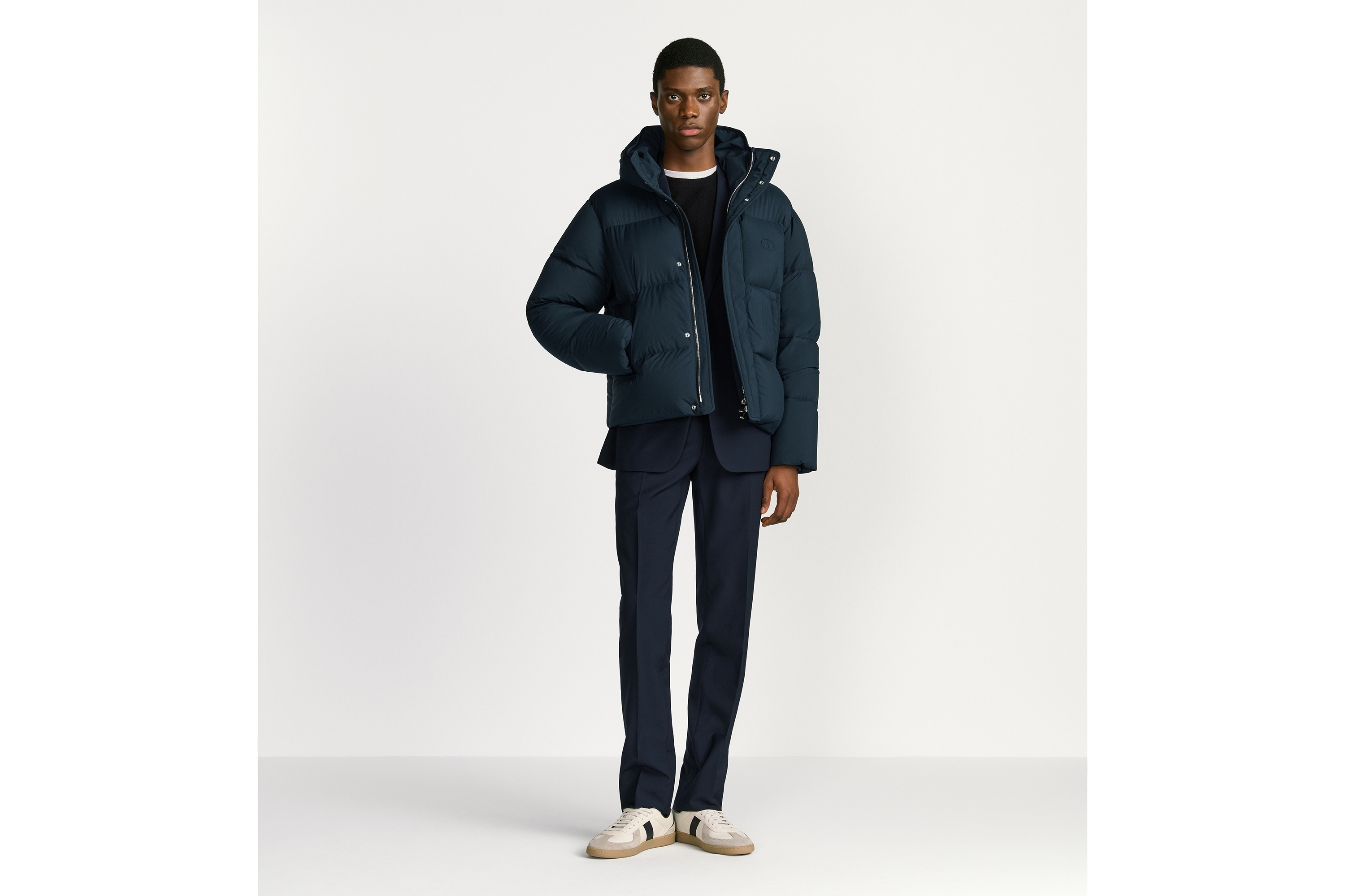 CD Icon Hooded Quilted Down Jacket