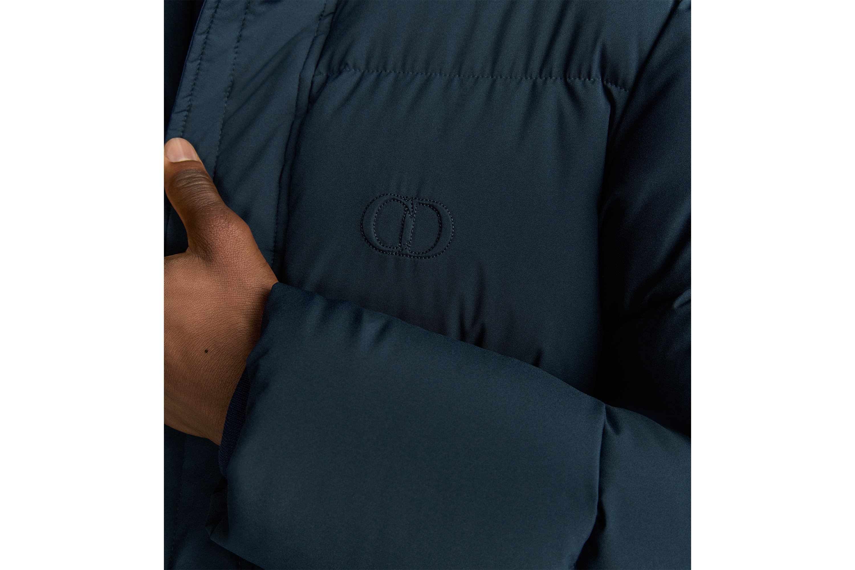 CD Icon Hooded Quilted Down Jacket