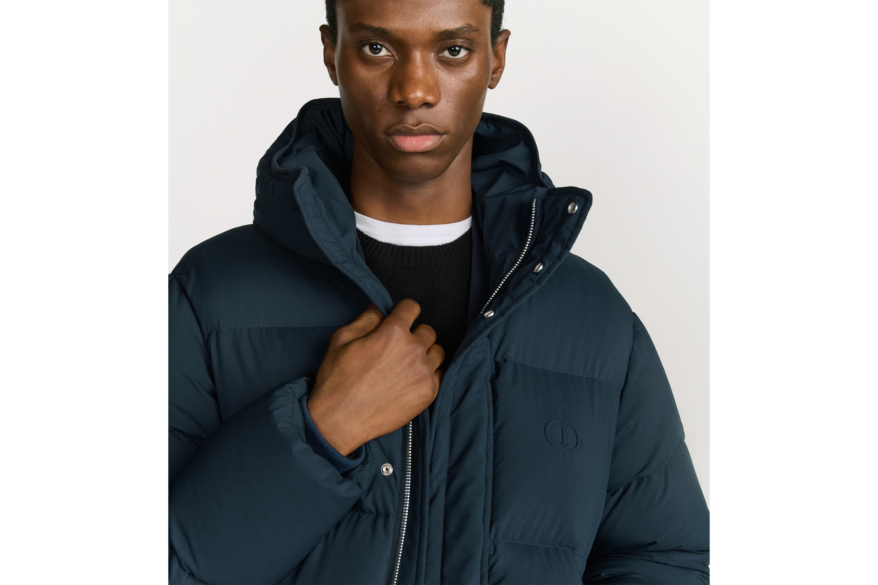 CD Icon Hooded Quilted Down Jacket