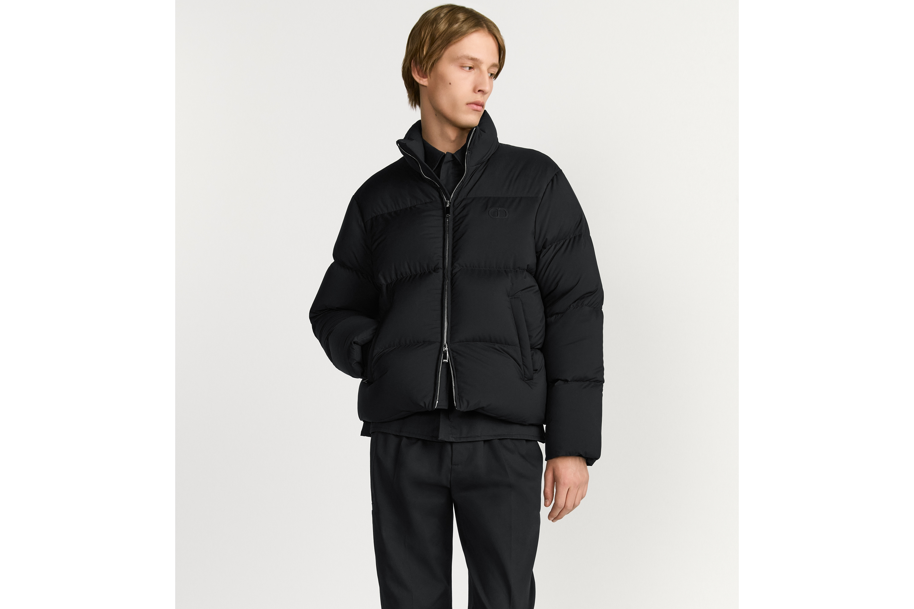 CD Icon Down Jacket Black Technical Fabric E01