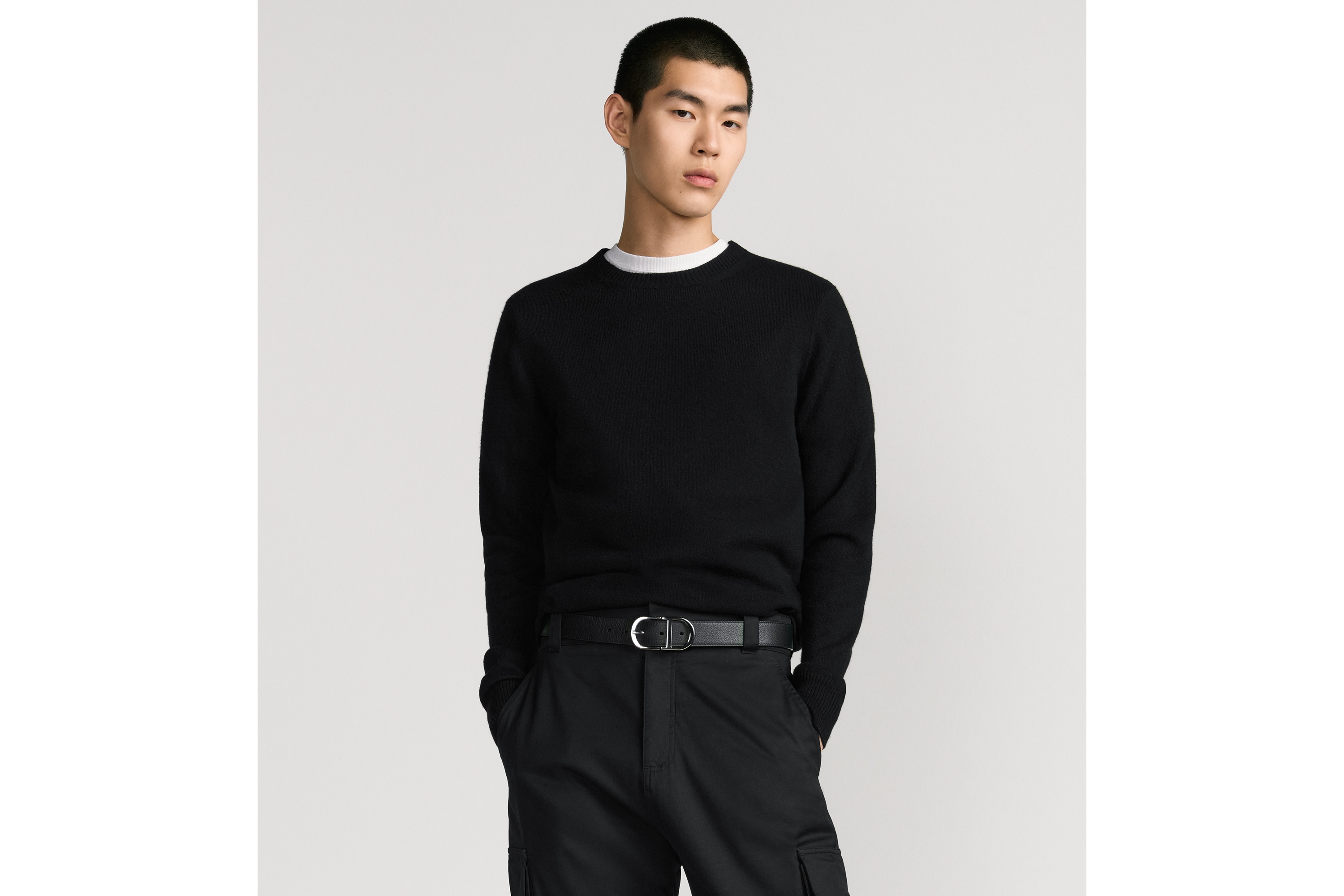 벨트 블랙 그레인 송아지 가죽 33mm E45