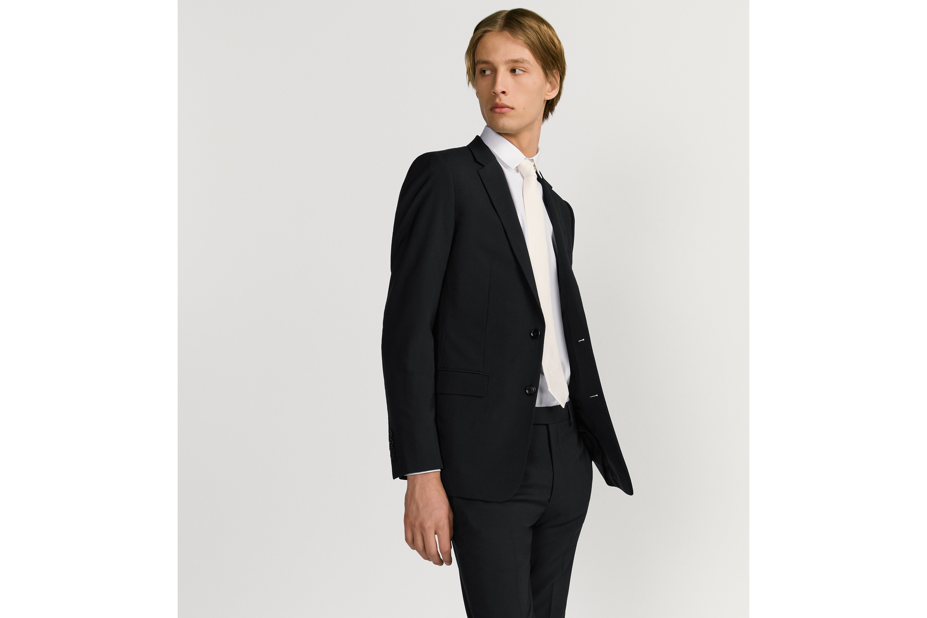 Cravatta CD Icon con mughetti Seta bianco sporco E35