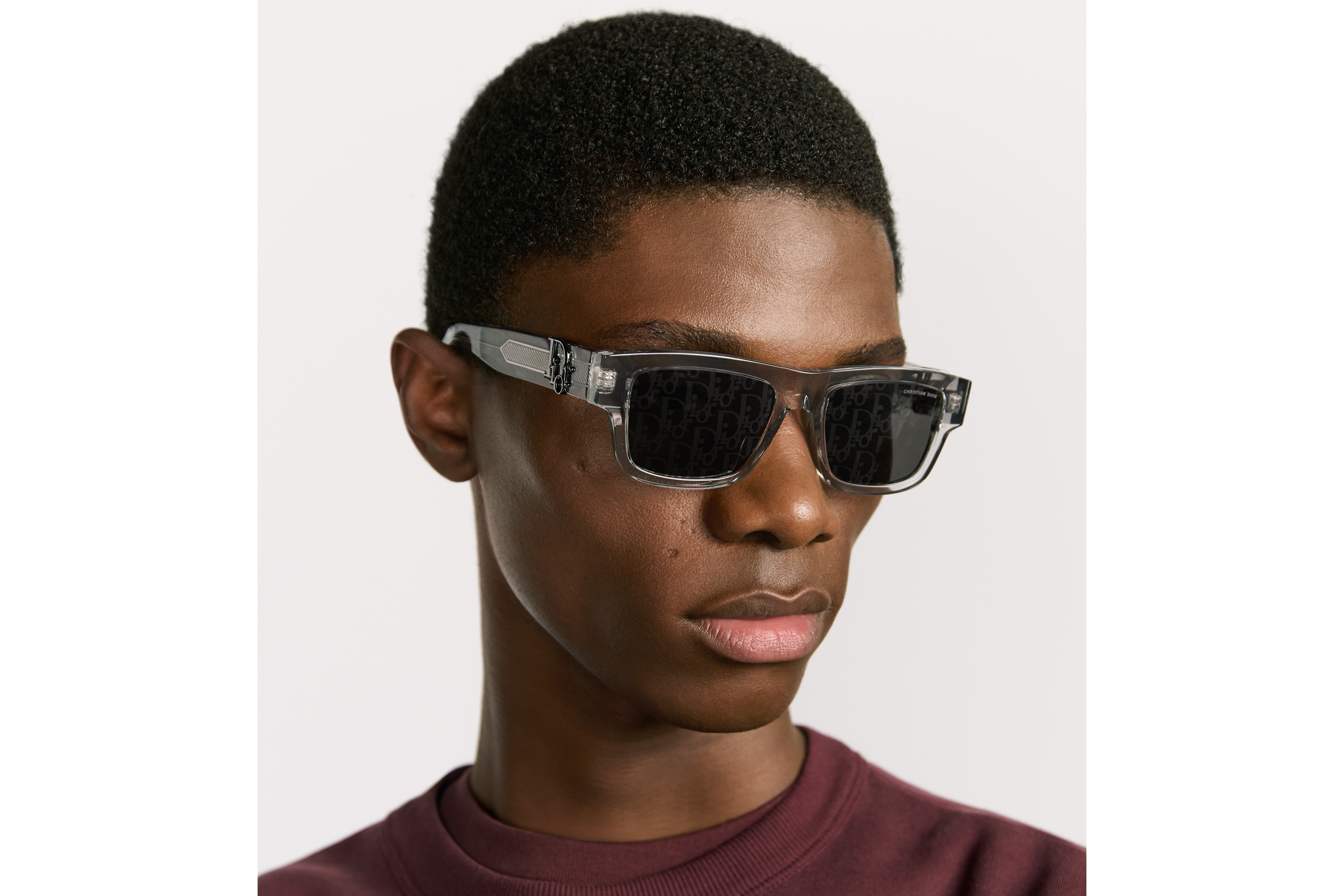 Dior Oblique S3I Transparent Gray Rectangular Sunglasses E29