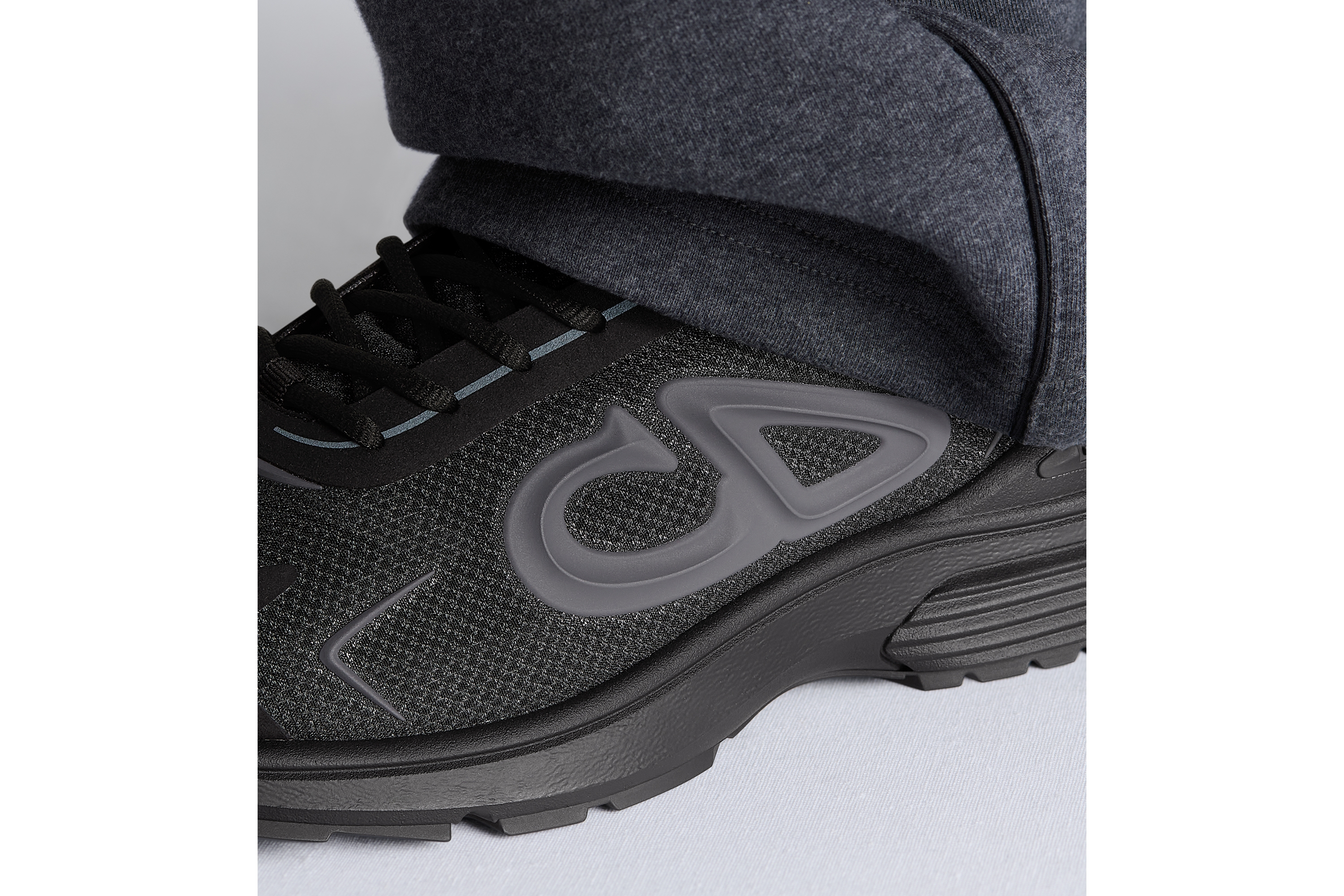 Look B30 Countdown Tech Sneaker Black Semi-Transparent N3O Nylon, Black Technical Fabric and Gray Rubber E24