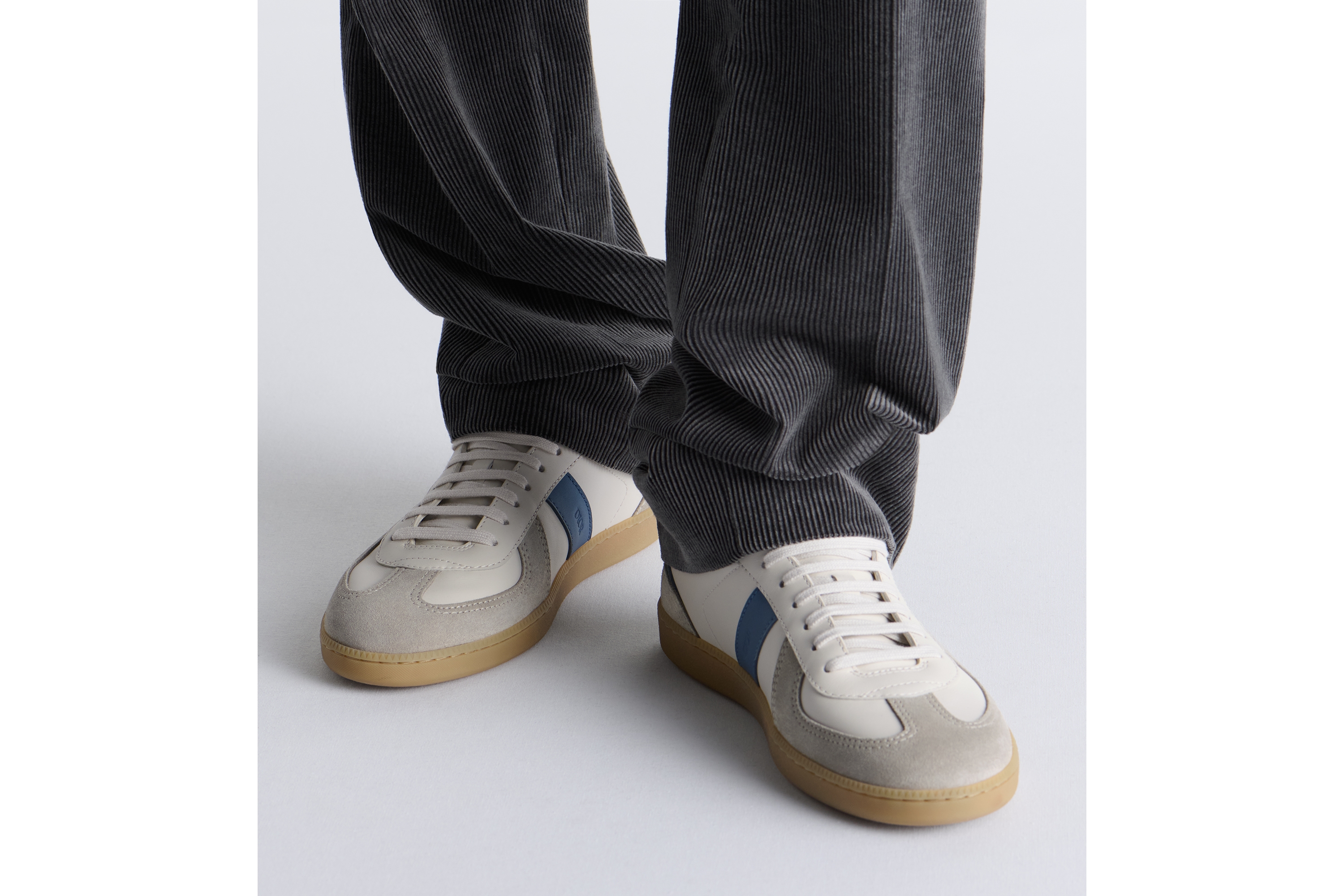 Look B01 Matchpoint Sneaker Blue and White Smooth Calfskin with Gray Suede E23