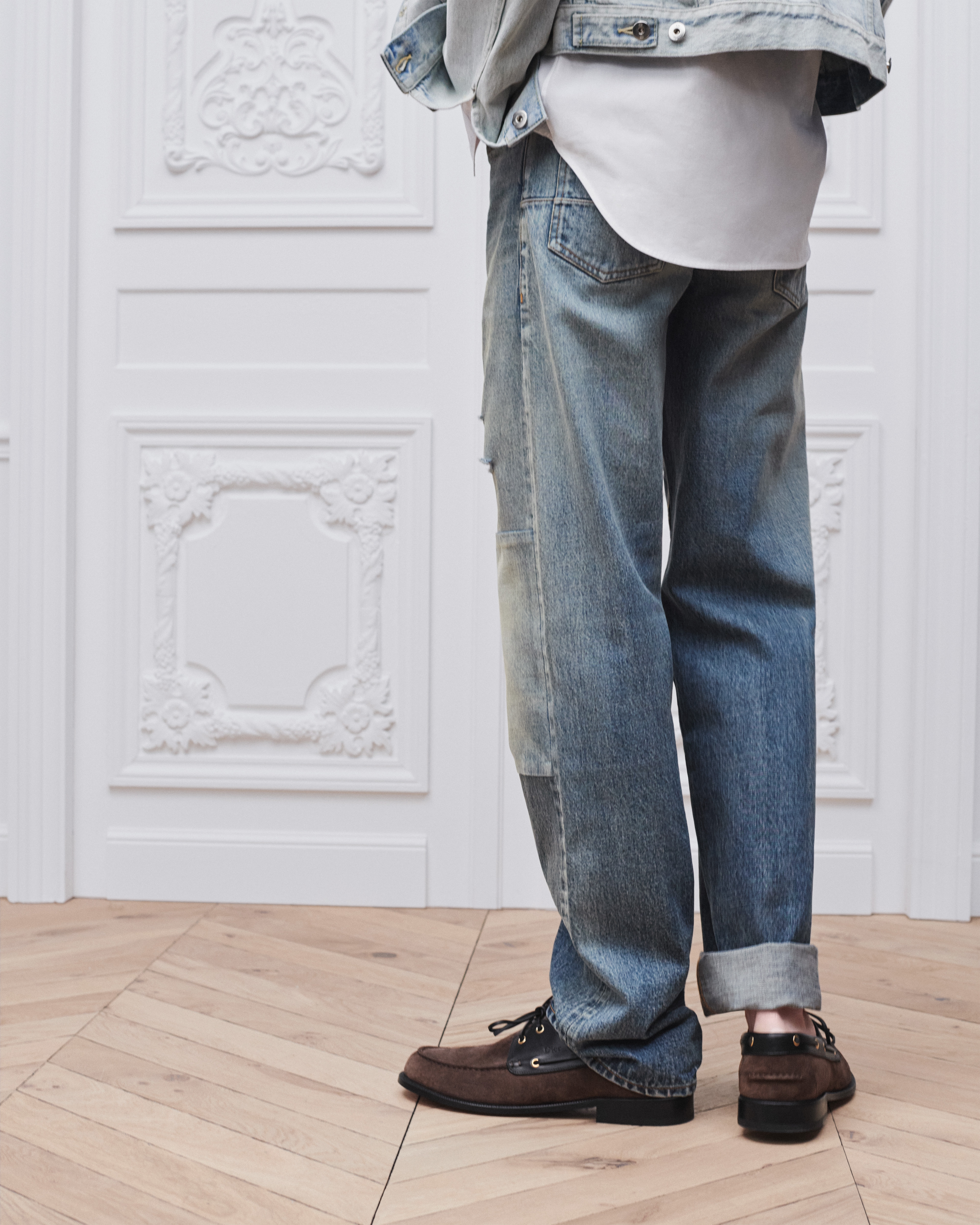 Jean regular Sergé de coton bleu E15