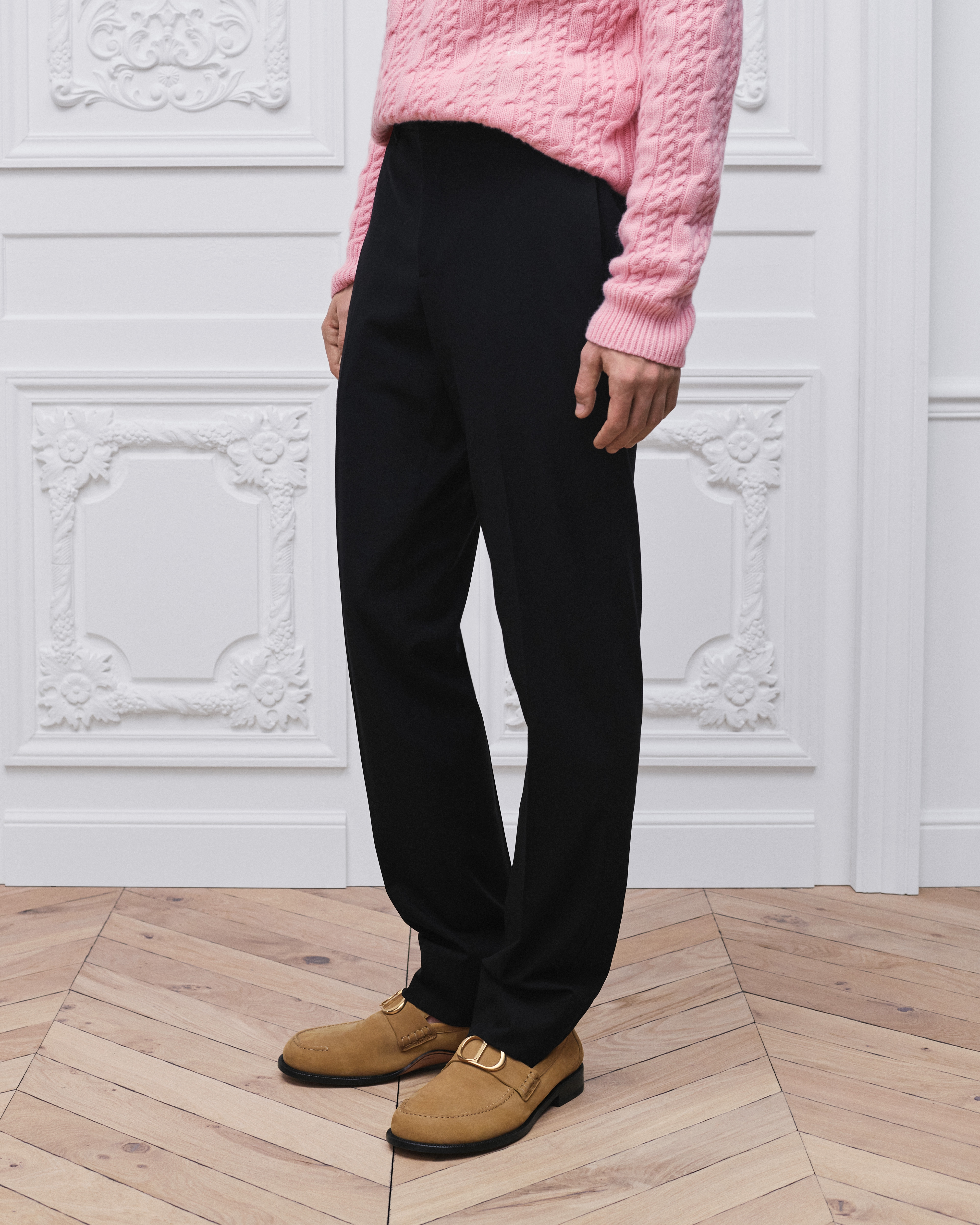 Pantalon tailoring Toile de laine vierge noire E13