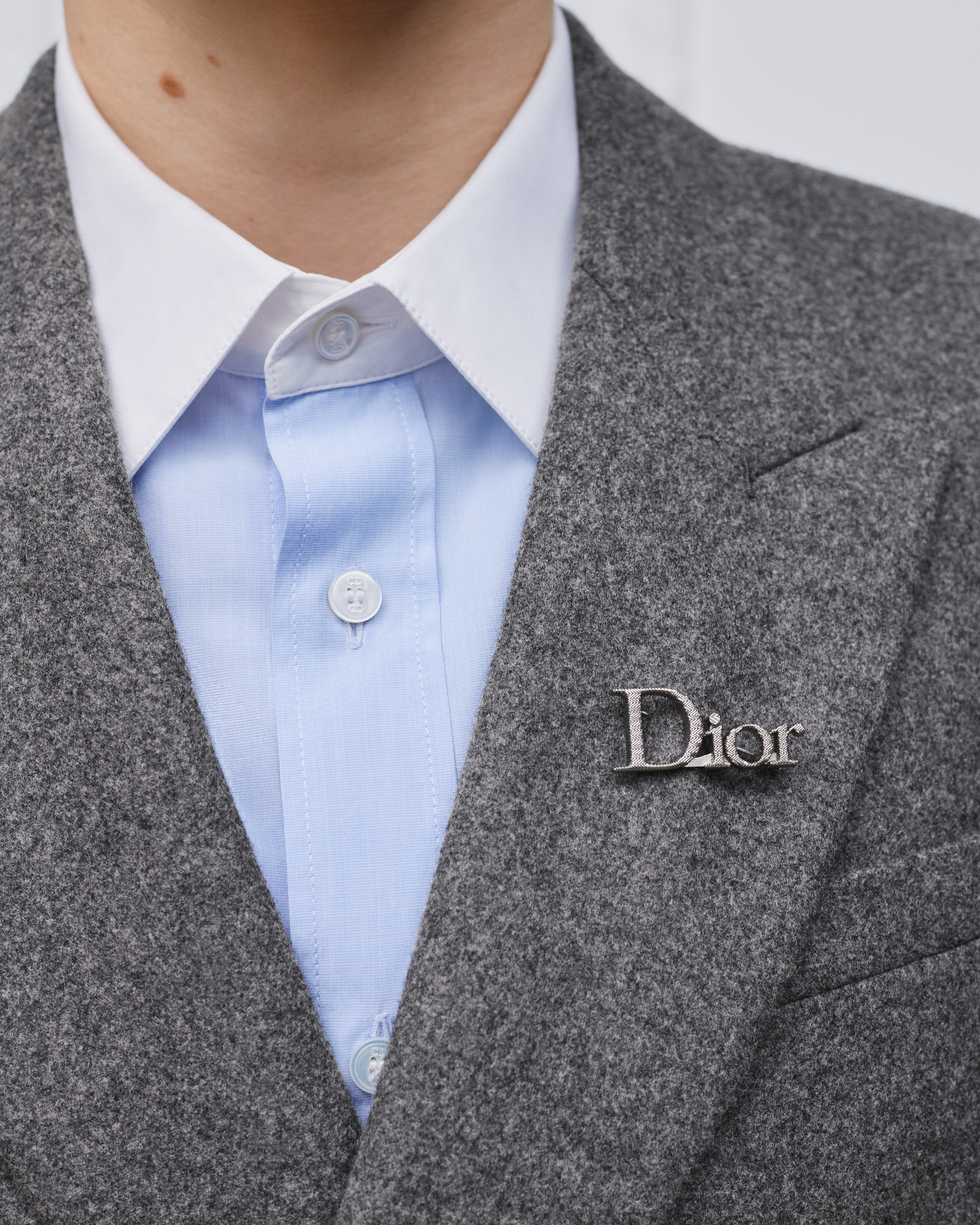 Look Pantalon large Flanelle de laine vierge gris anthracite E39