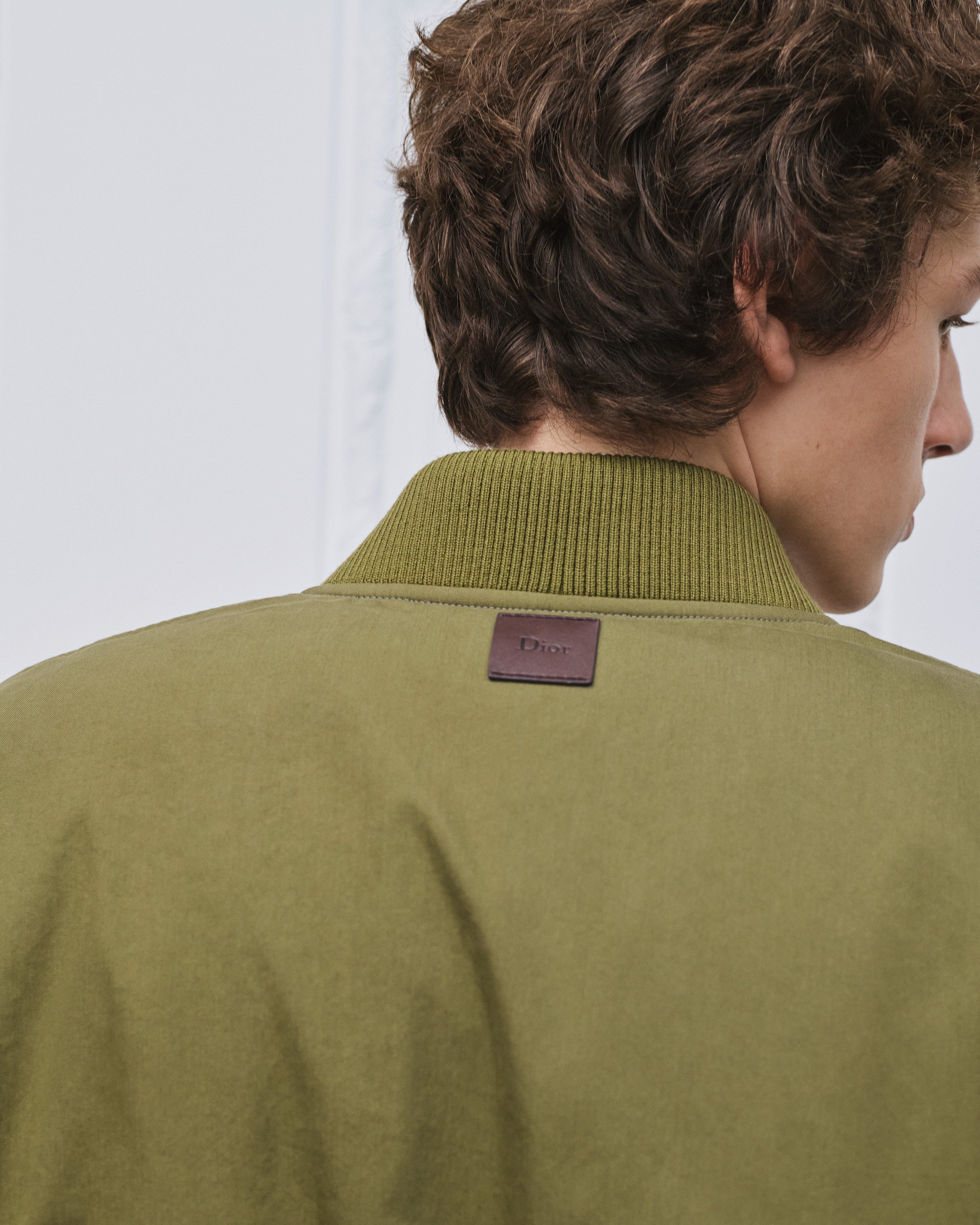 Bomber réversible Book Cover Toile de coton mélangé vert E04