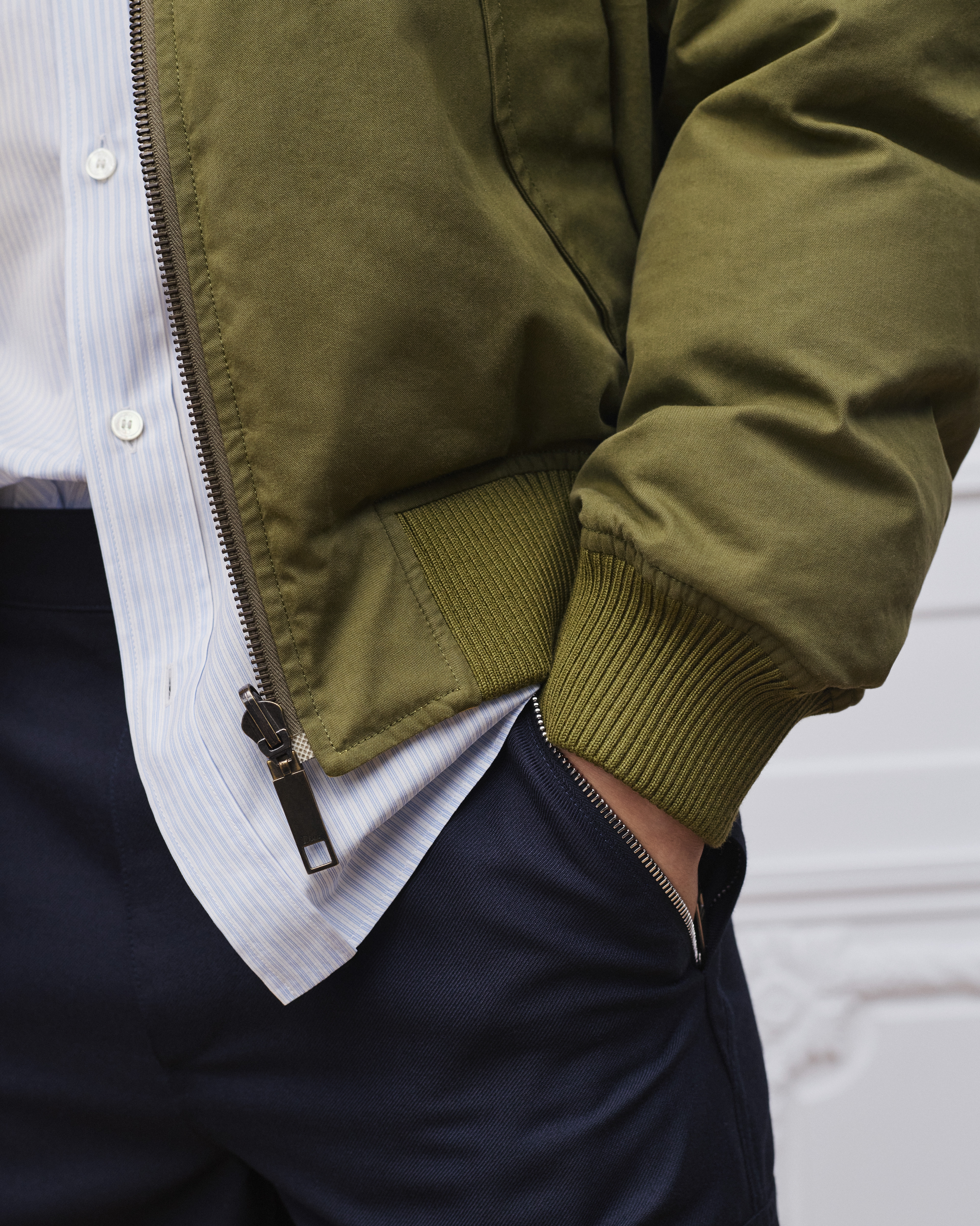 Look Book Cover Reversible Bomber Jacket Green Cotton Blend E05