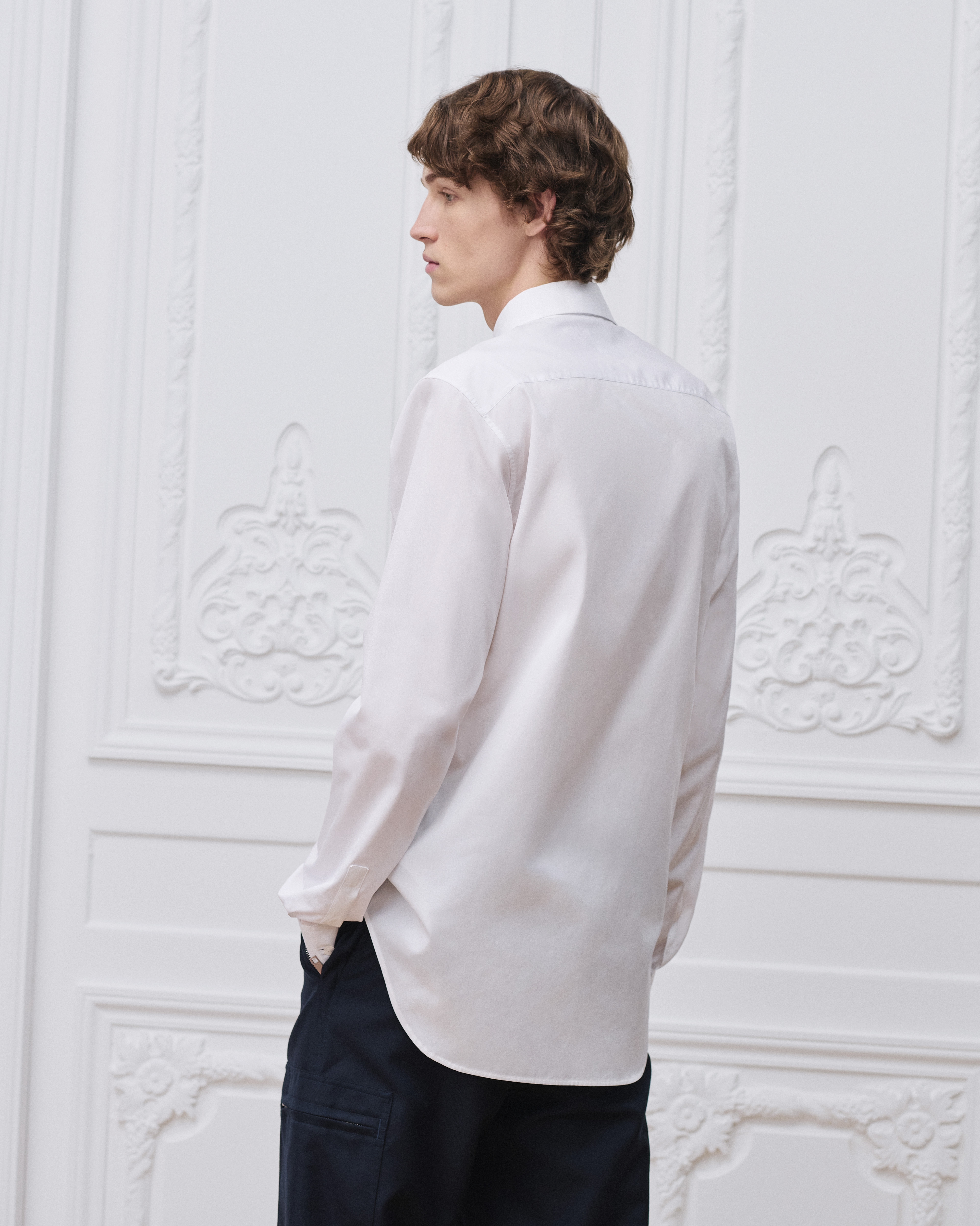 Camicia con ricamo Dior Clover Popeline di cotone bianca E09