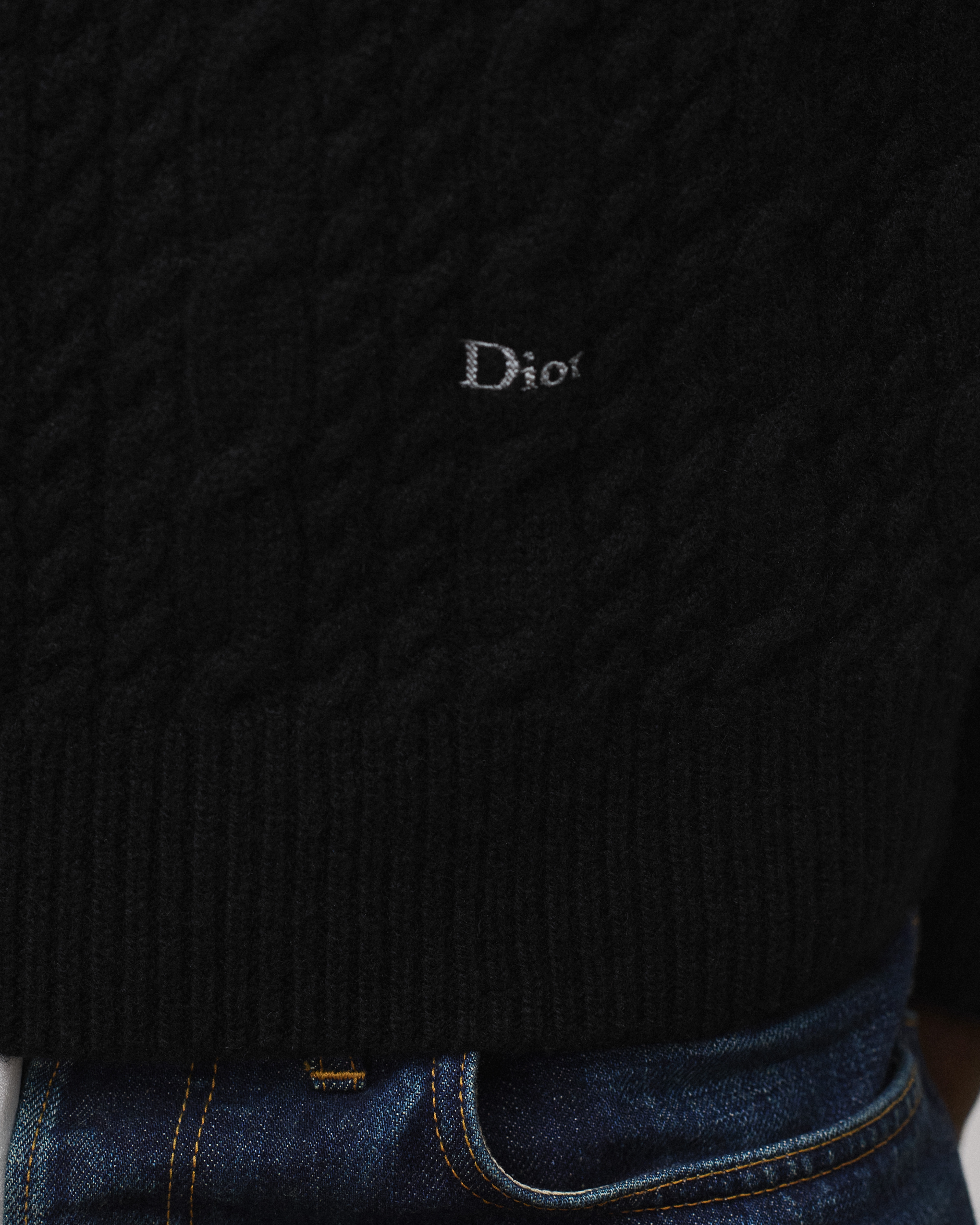 Pull à maille torsadée Maille de cachemire noir E11