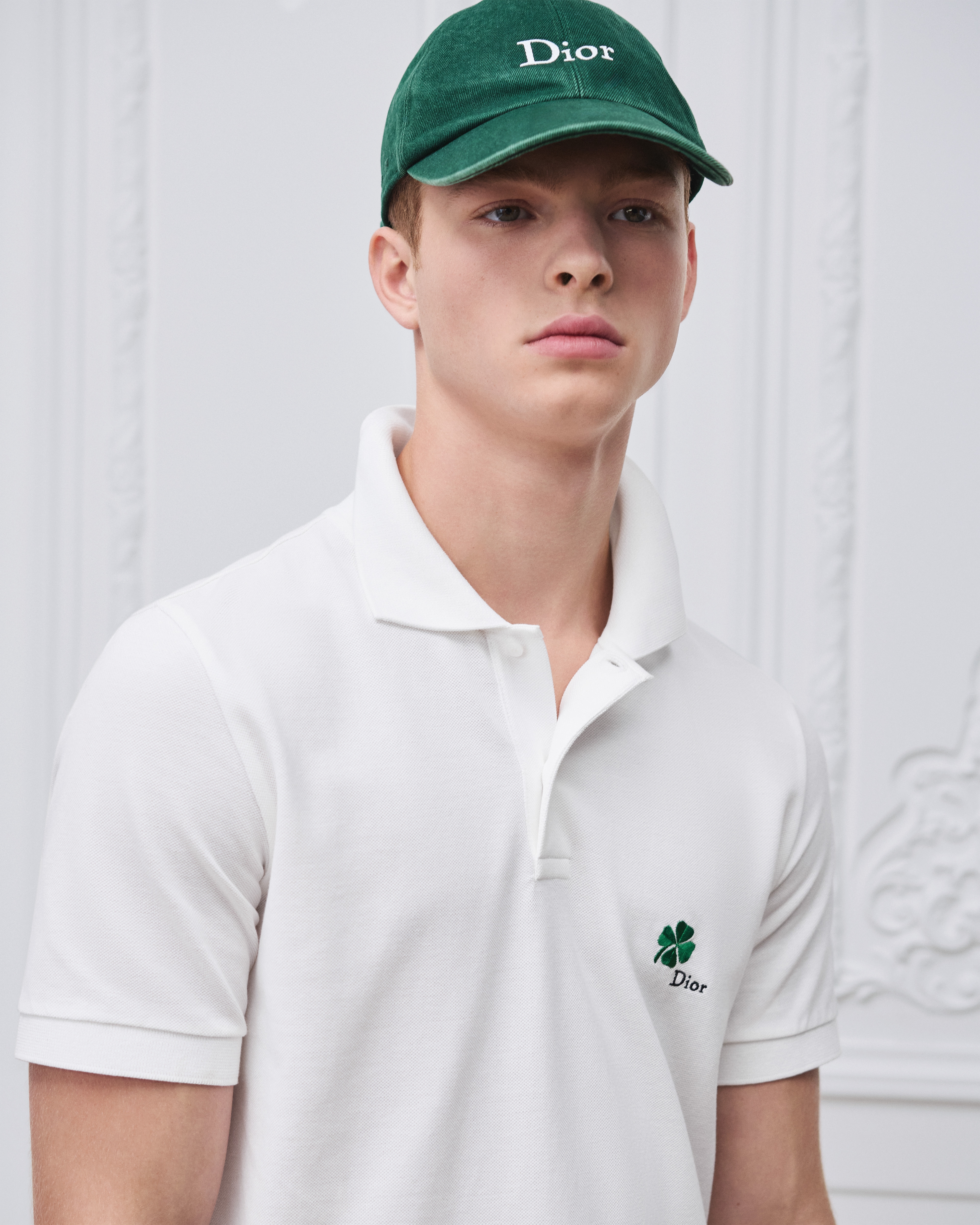 Polo à broderie Dior Clover Piqué de coton blanc E11