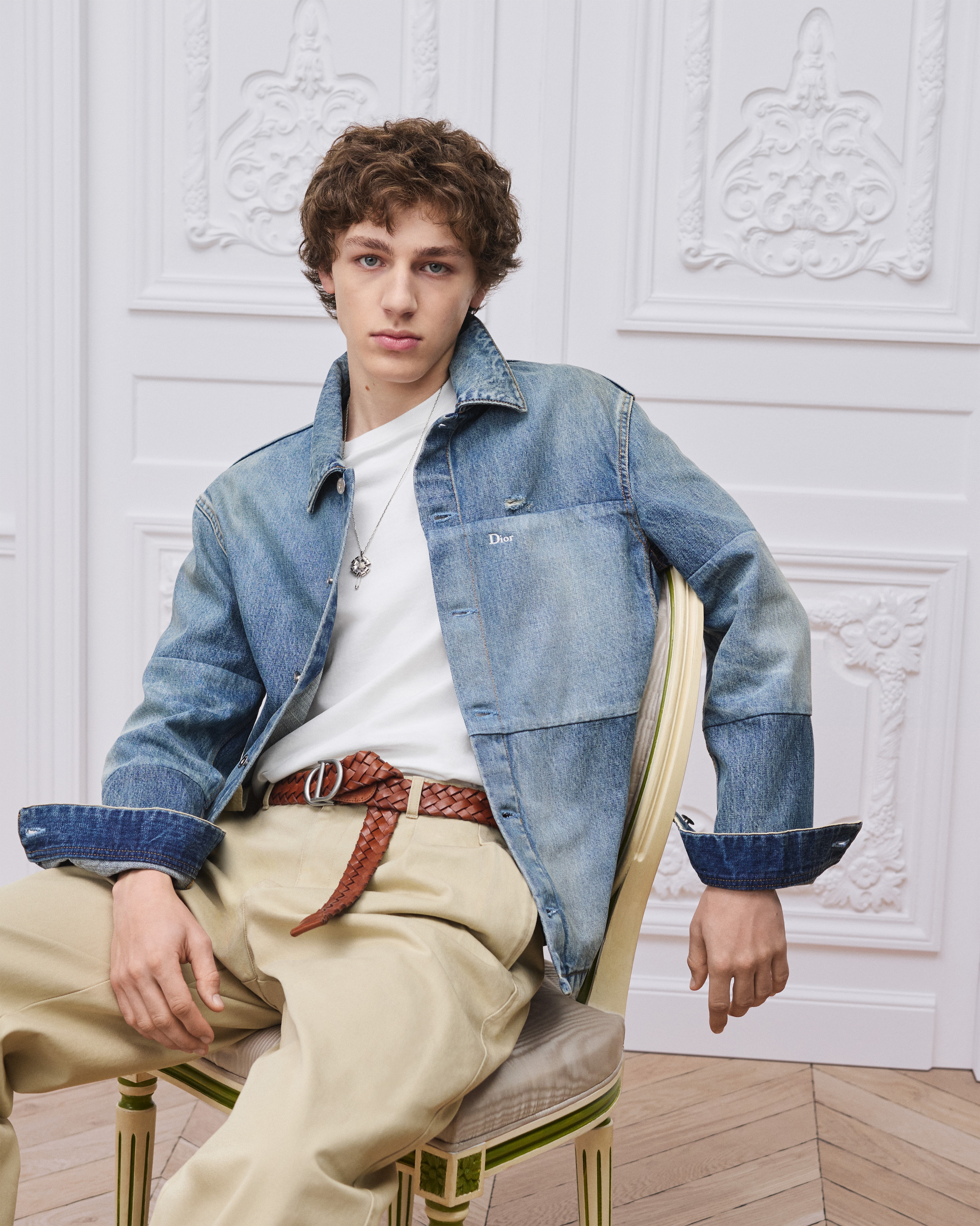 Surchemise effet patchwork Sergé de coton bleu E01