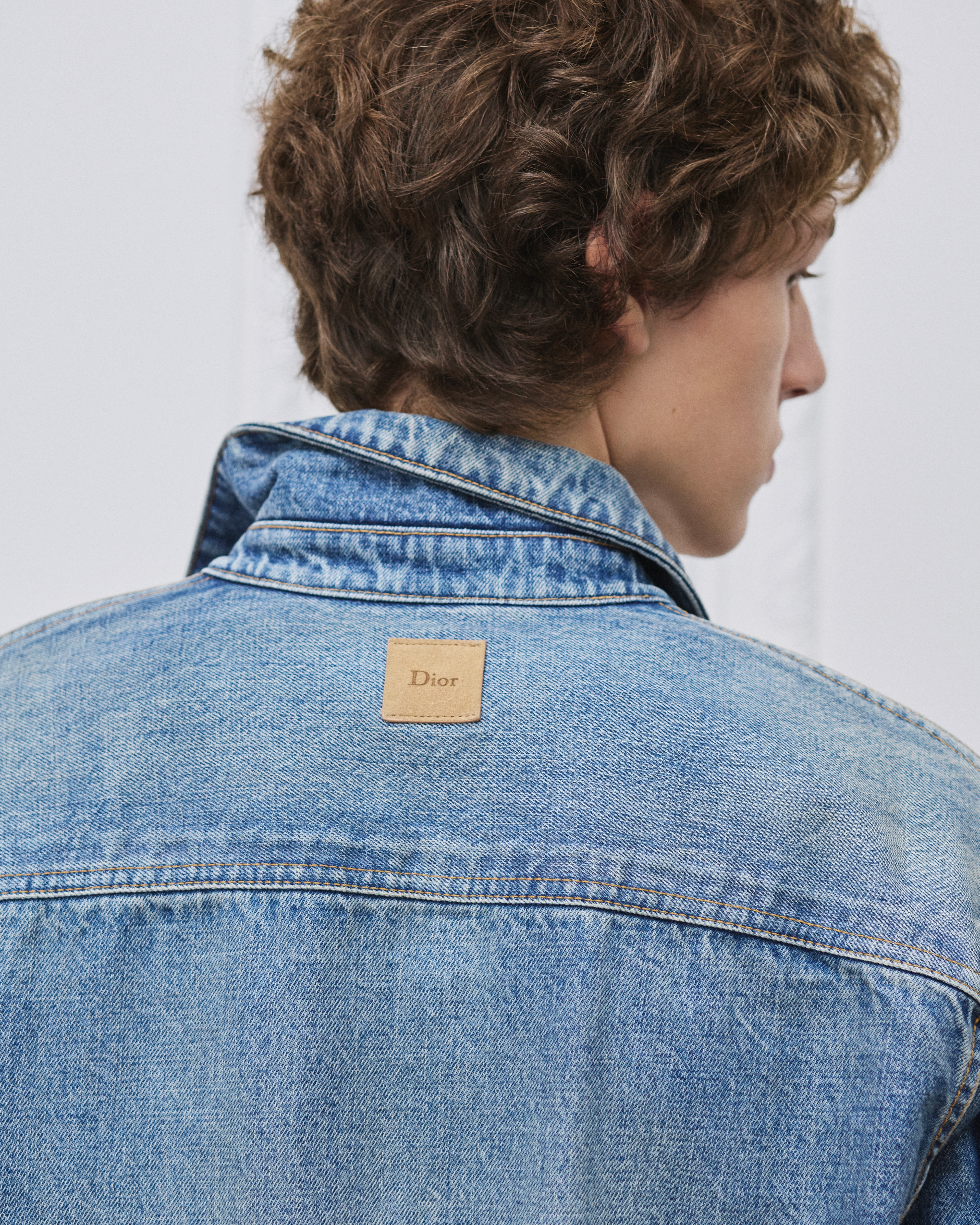 Surchemise effet patchwork Sergé de coton bleu E03