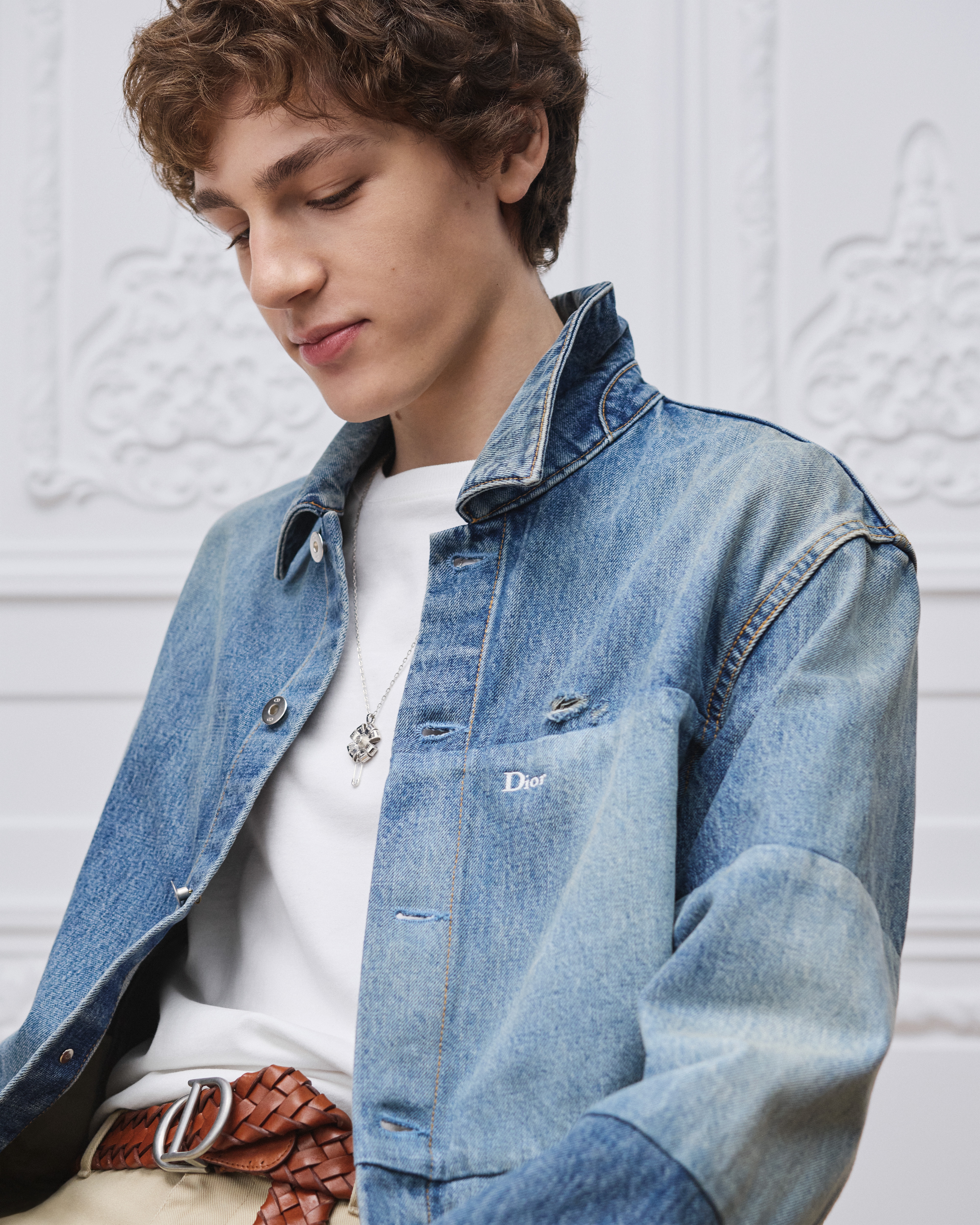 Surchemise effet patchwork Sergé de coton bleu E04