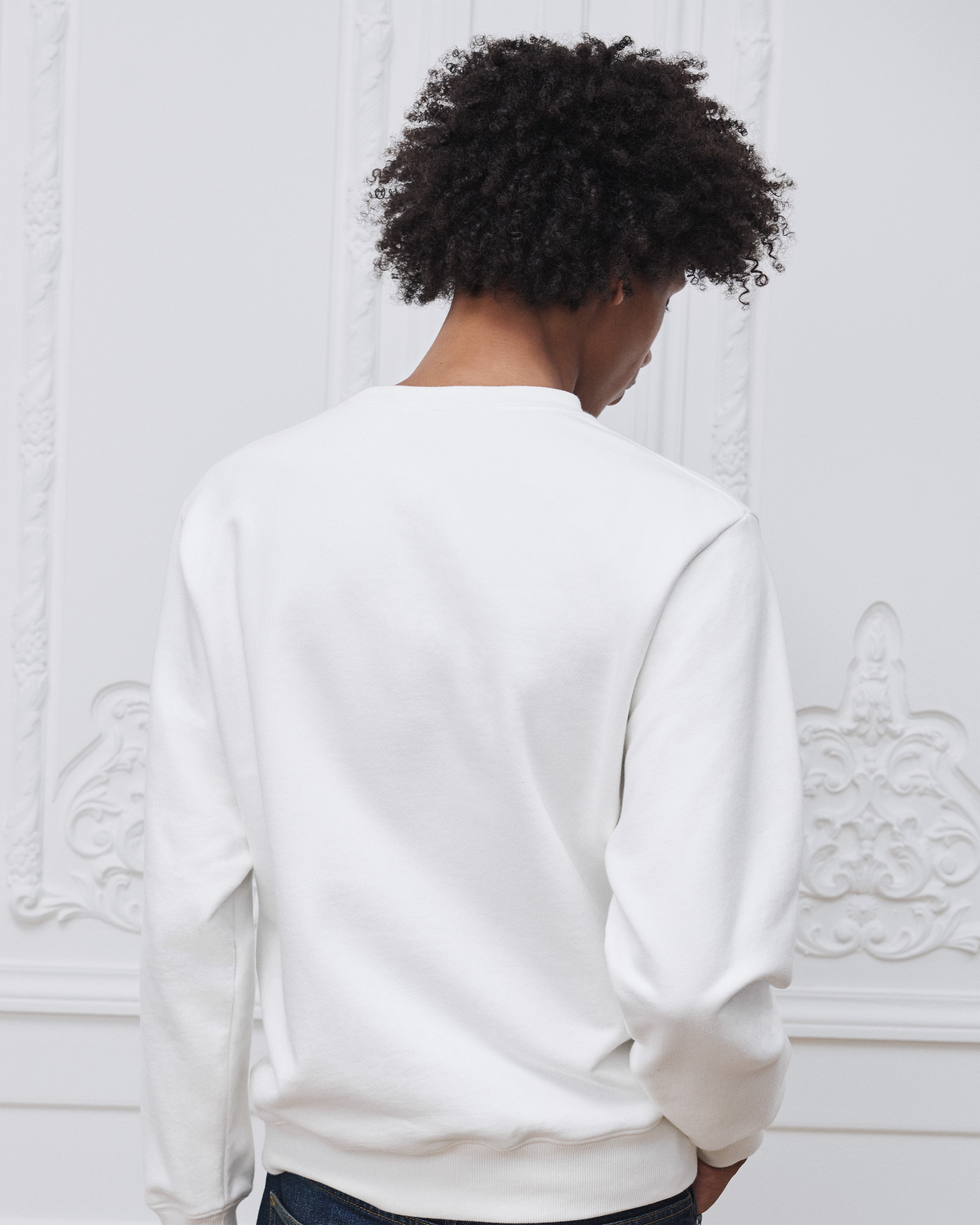 Moletom com bordado Dior Clover Velo de algodão branco E09