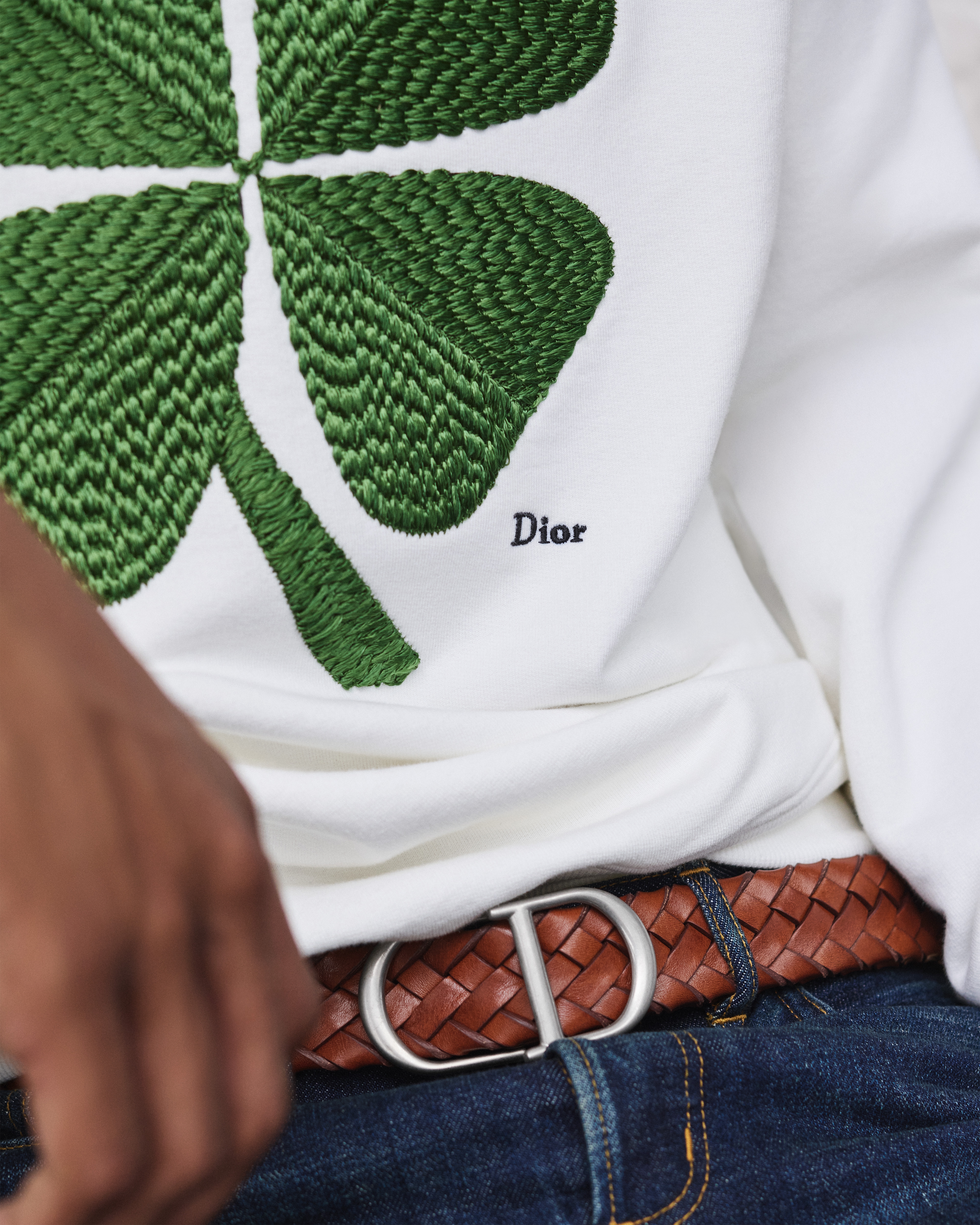 look_image_alt_prefix Moletom com bordado Dior Clover Velo de algodão branco E11