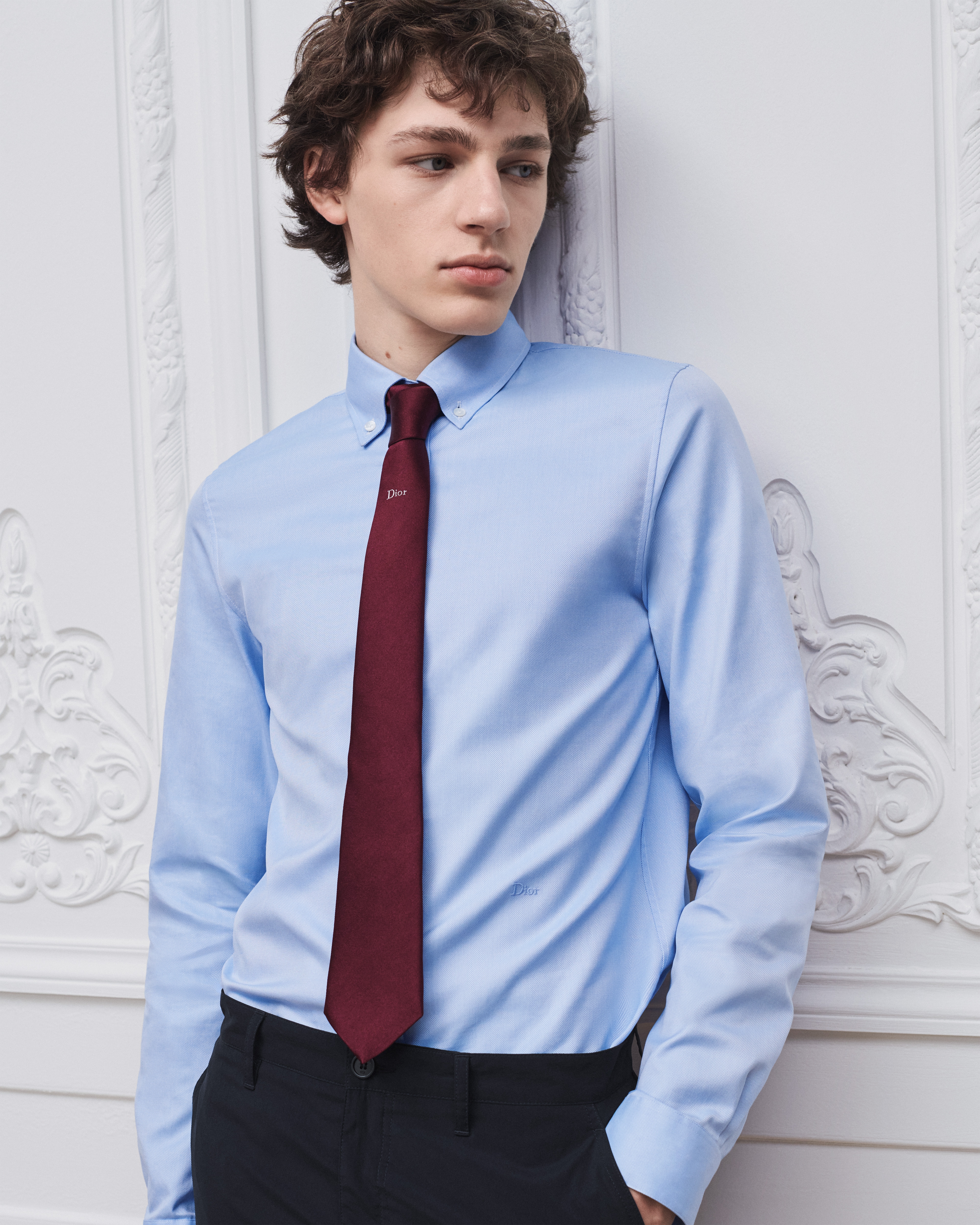 look_image_alt_prefix Corbata a rayas Seda azul marino y roja E35