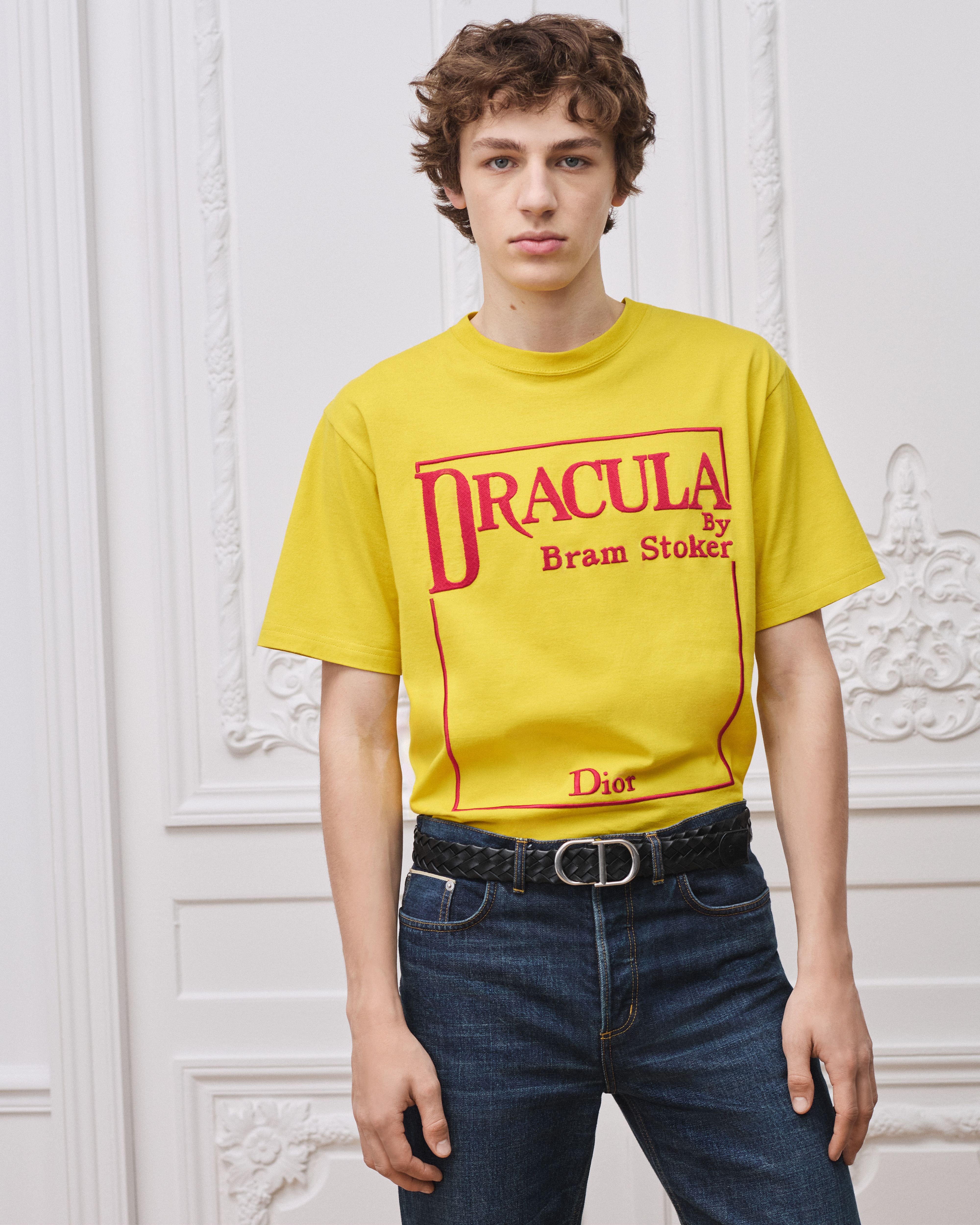 CD Belt Black Woven Taurillon Leather, 35 MM E45