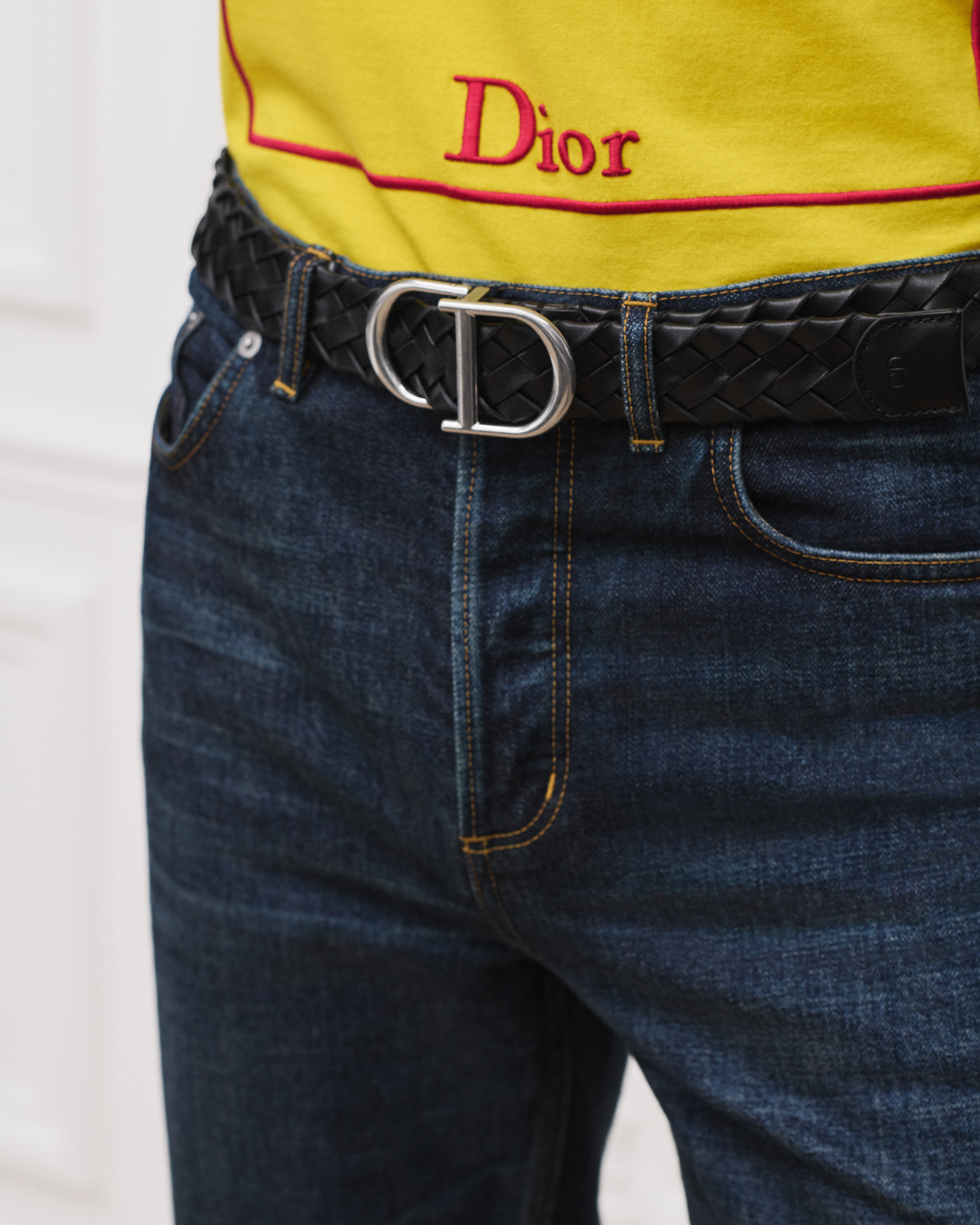 Look CD Belt Black Woven Taurillon Leather, 35 MM E46