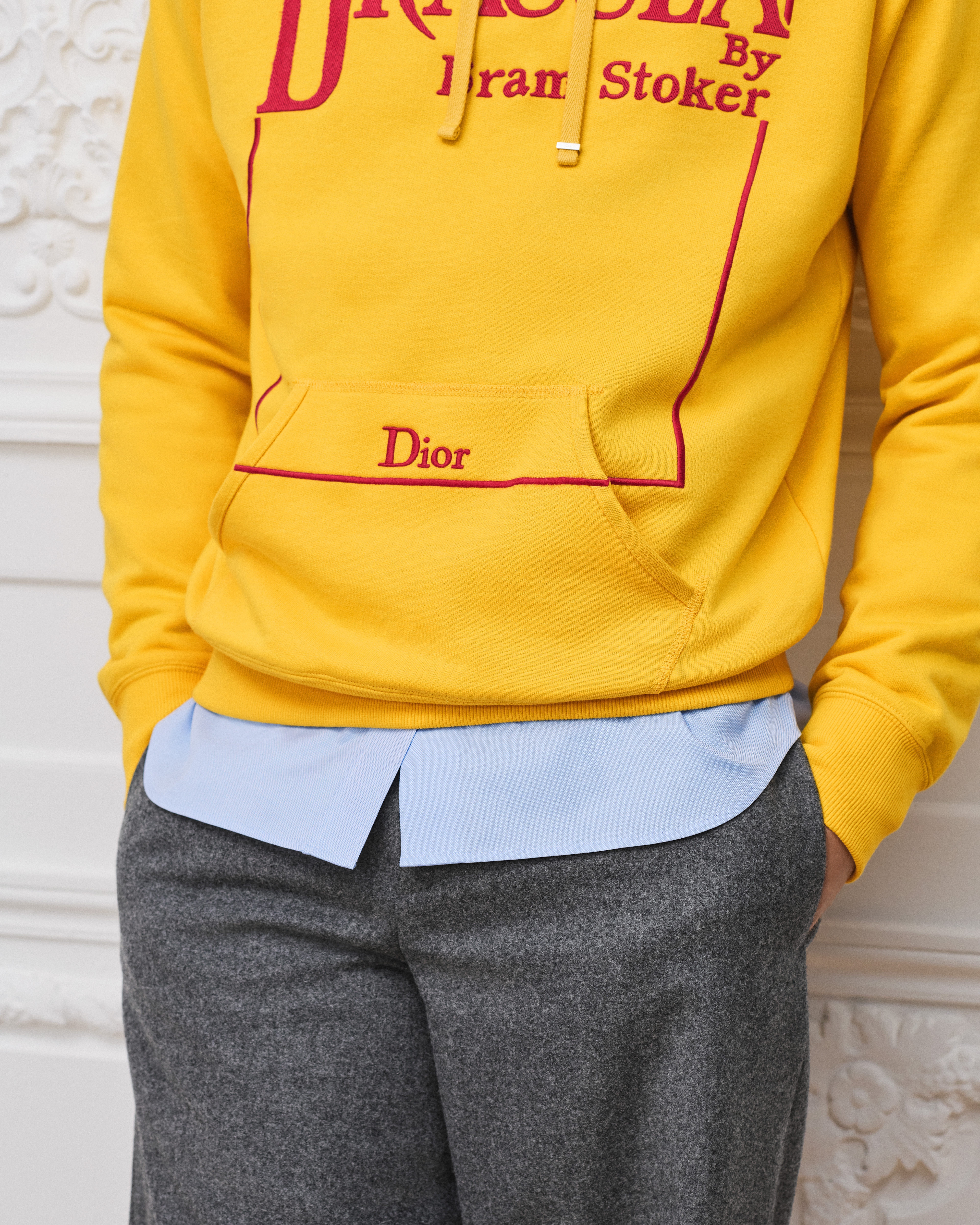 Hooded Sweatshirt with Book Cover Embroidery, Relaxed Fit