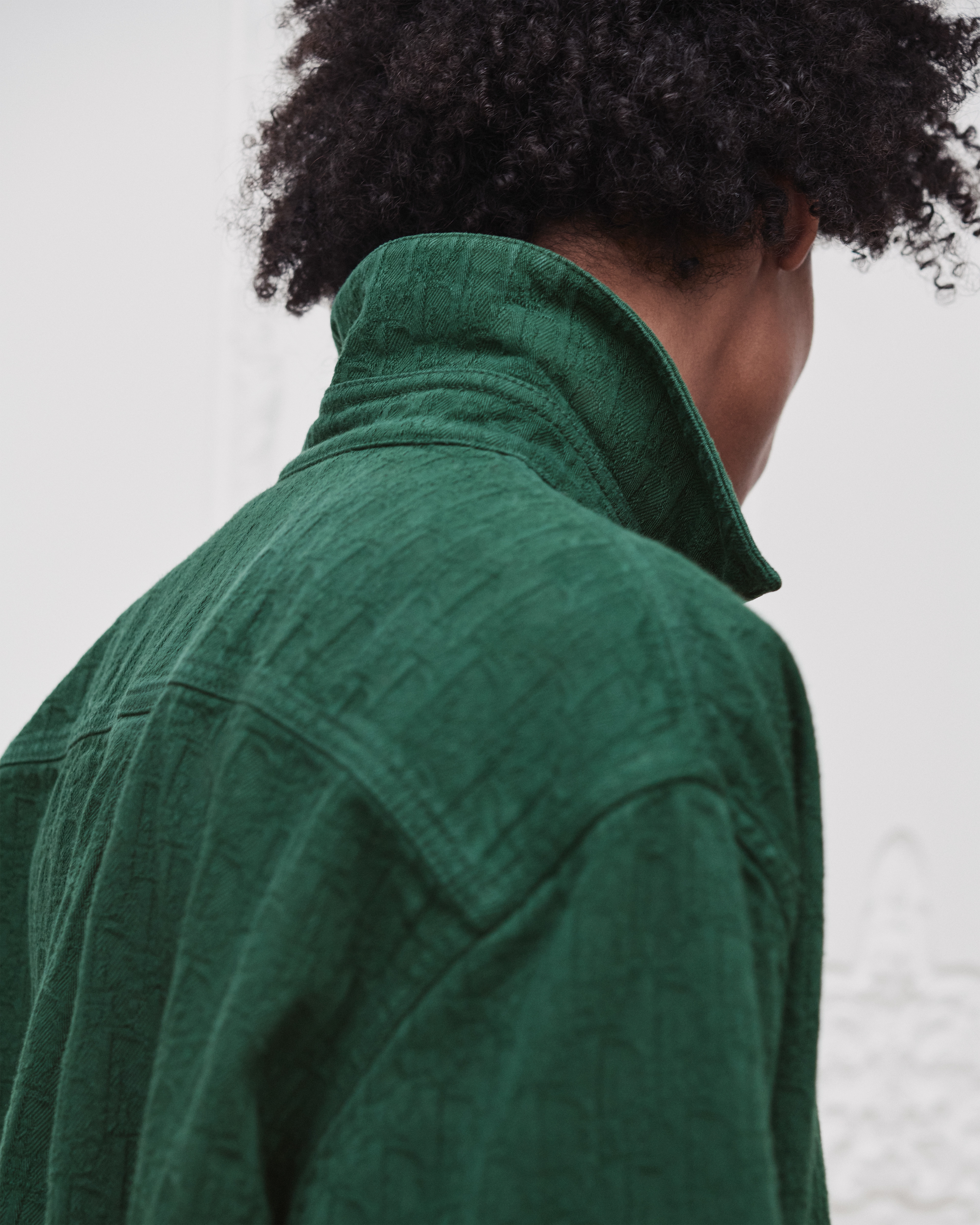 Chemise Dior Oblique Jacquard de coton vert foncé E03