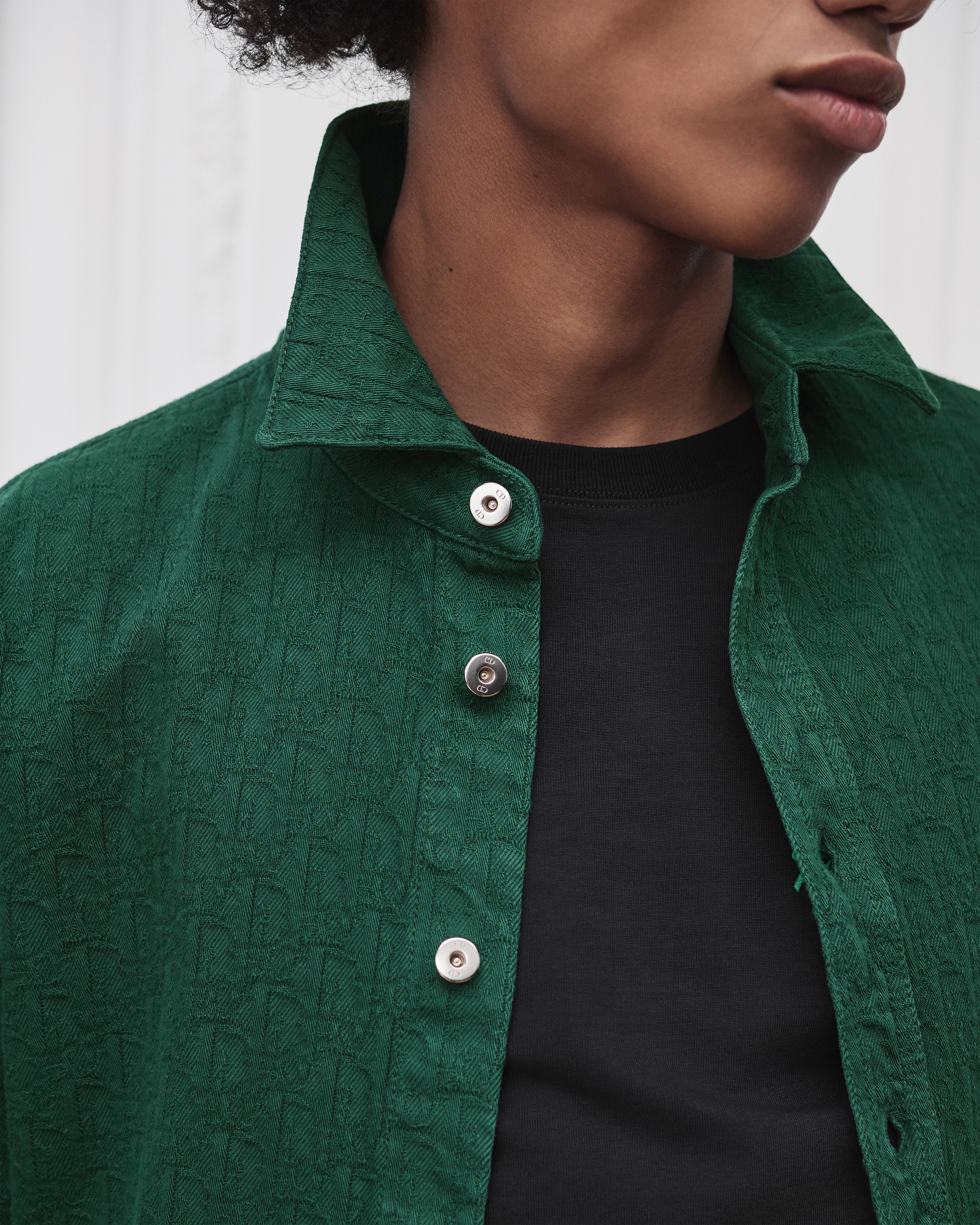 look_image_alt_prefix Camisa Dior Oblique Jacquard de algodón verde oscuro E04