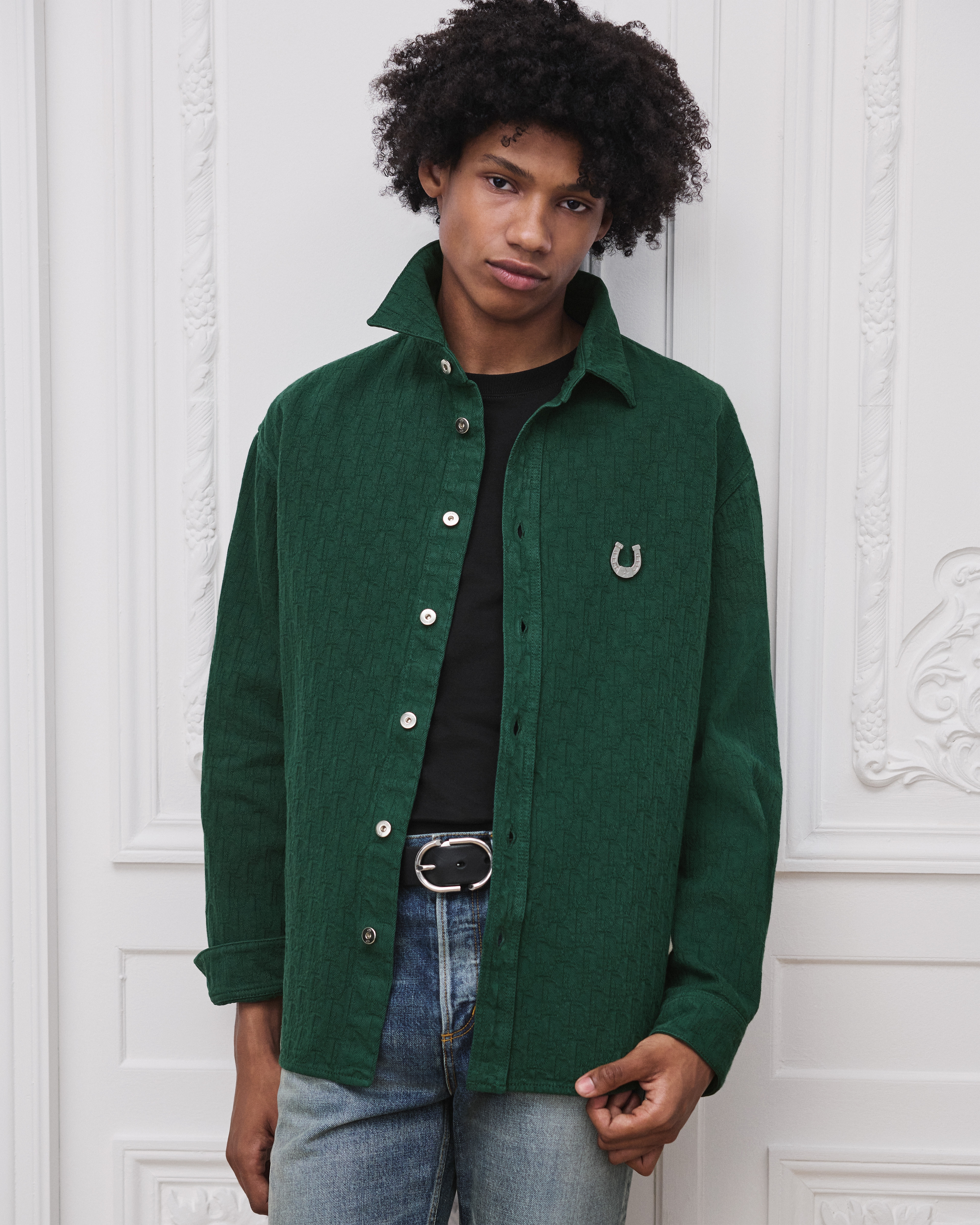 Dior Horseshoe Brooch Silver-Finish Brass E41