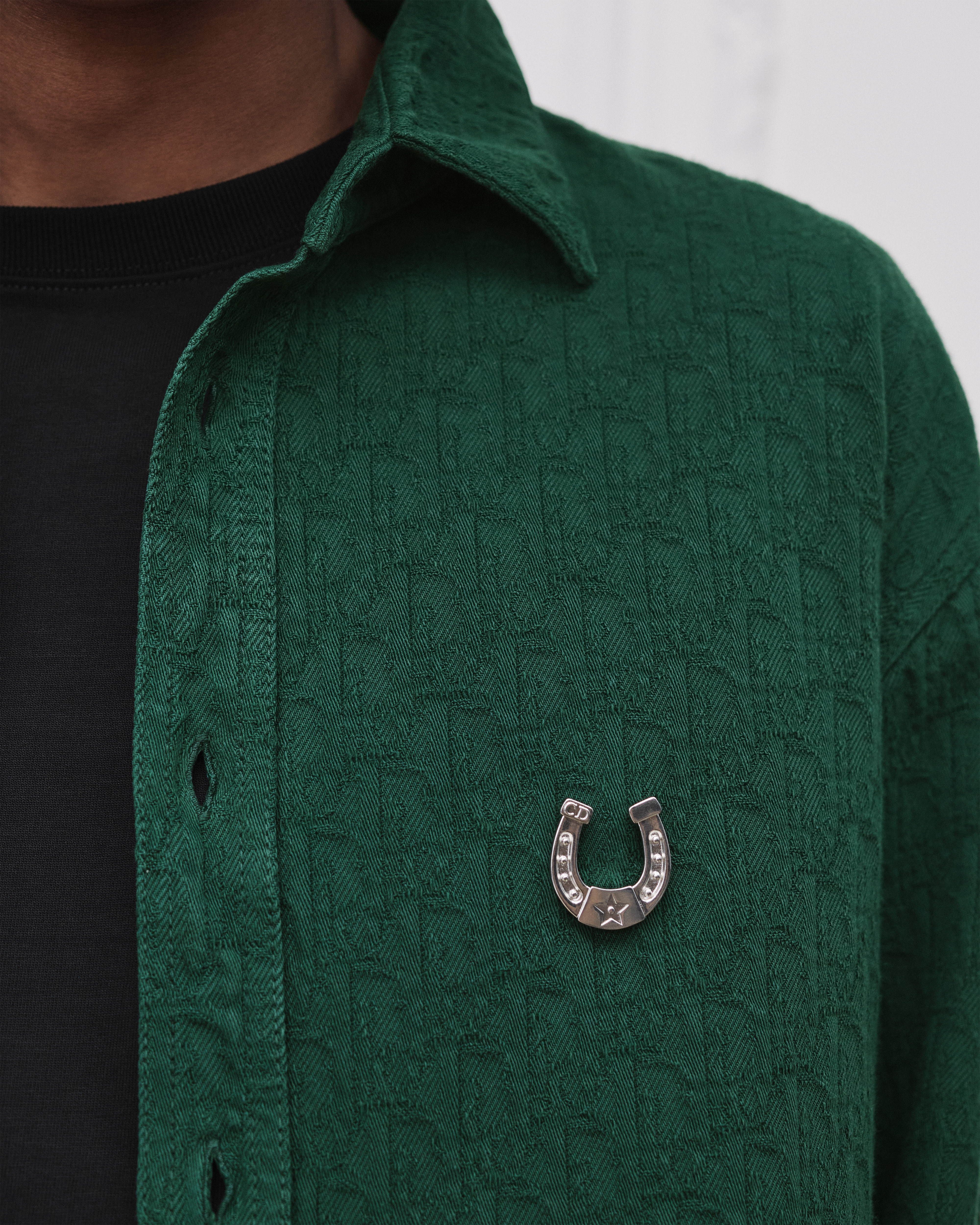 Look Dior Horseshoe Brooch Silver-Finish Brass E42