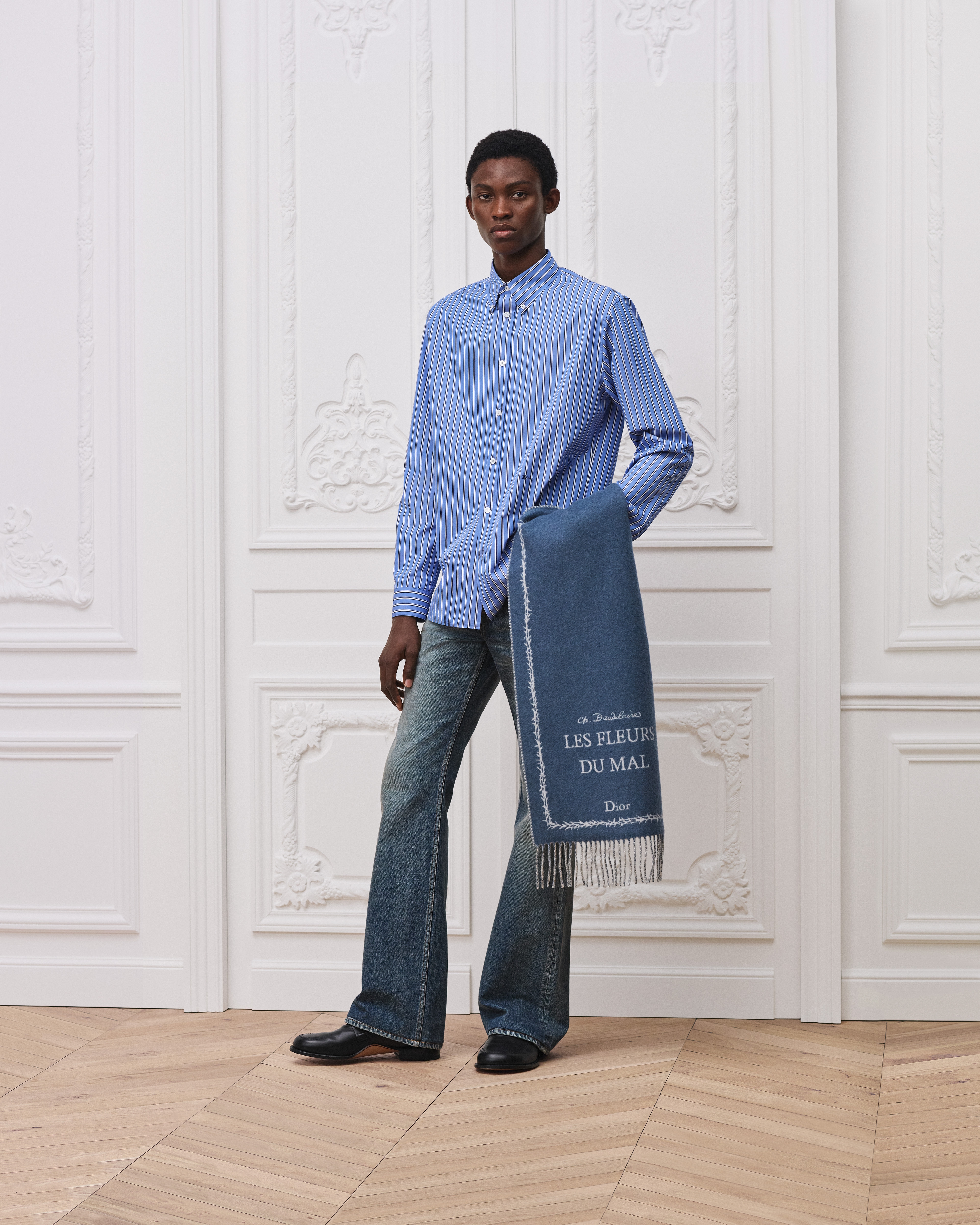 look_image_alt_prefix Bufanda Lana y cachemira azul y blanco E34